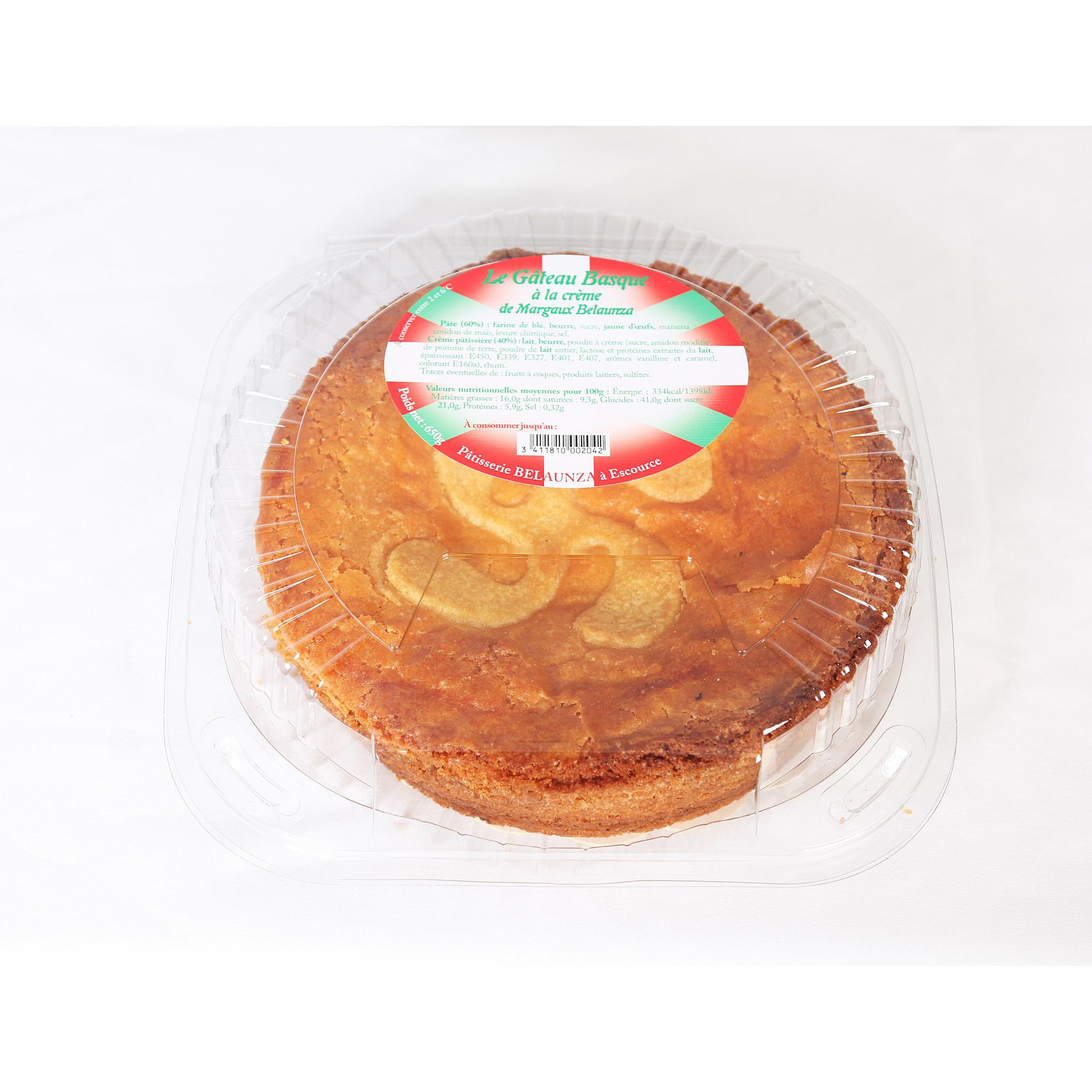 PATISSERIE BELAUNZA Gâteau basque margaux 650g