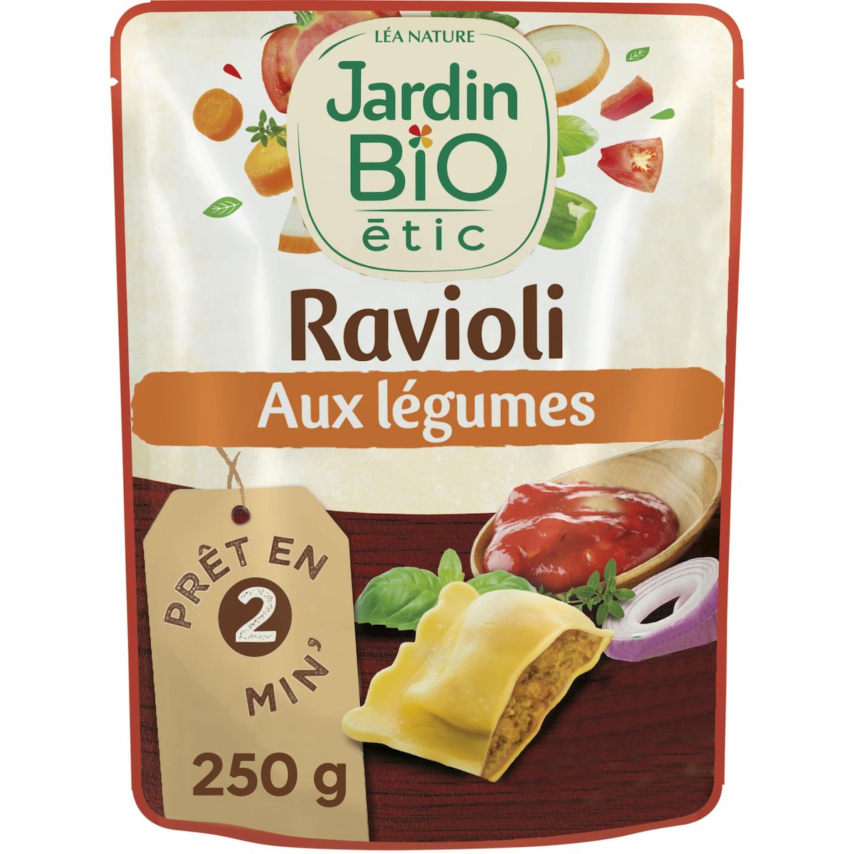 JARDIN BIO ETIC Ravioli aux légumes bio sachet express 1 personne 250g