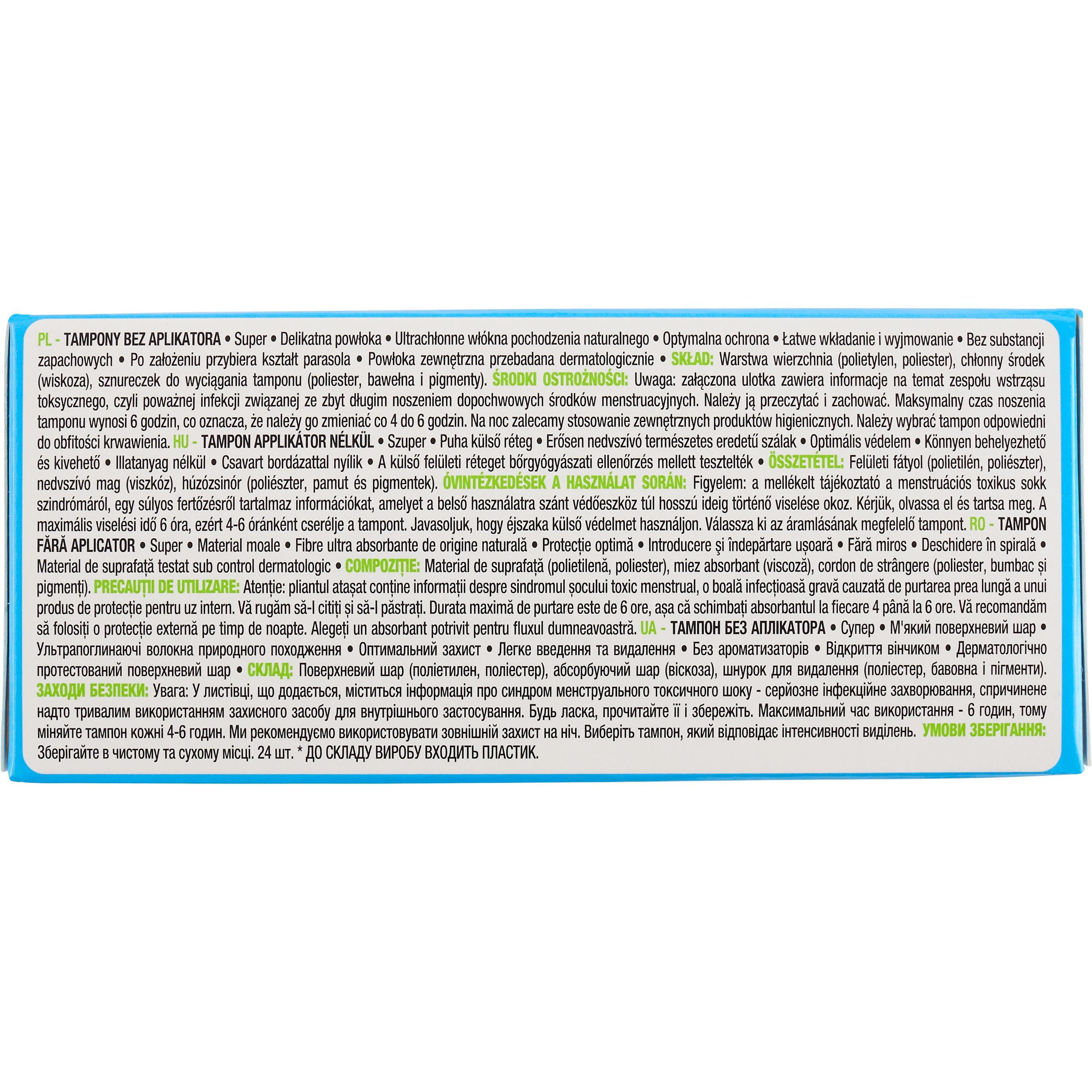 Voir la diapositive 3 : AUCHAN Tampons sans applicateur super 24 tampons