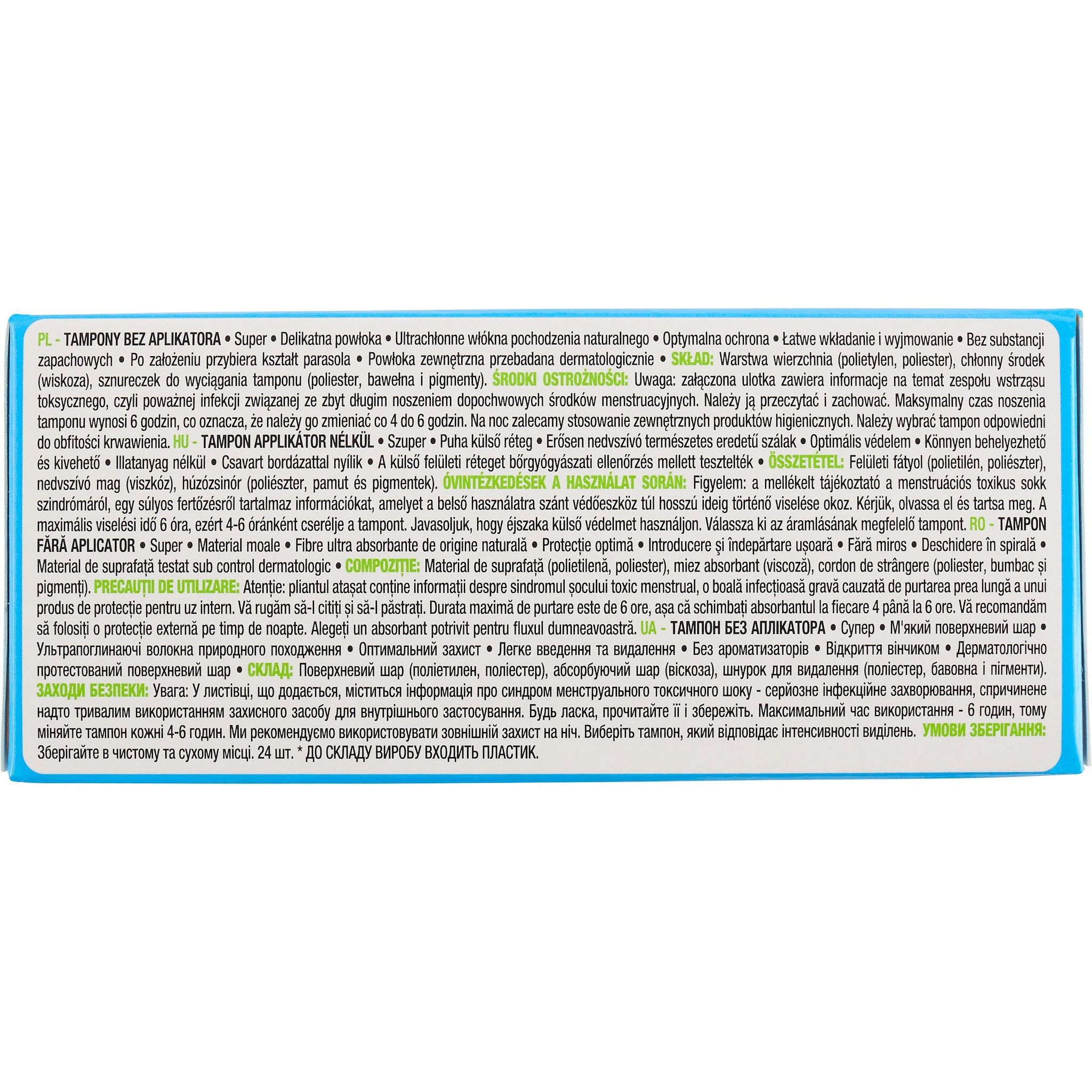 Voir la diapositive 3 : AUCHAN Tampons sans applicateur super 24 tampons