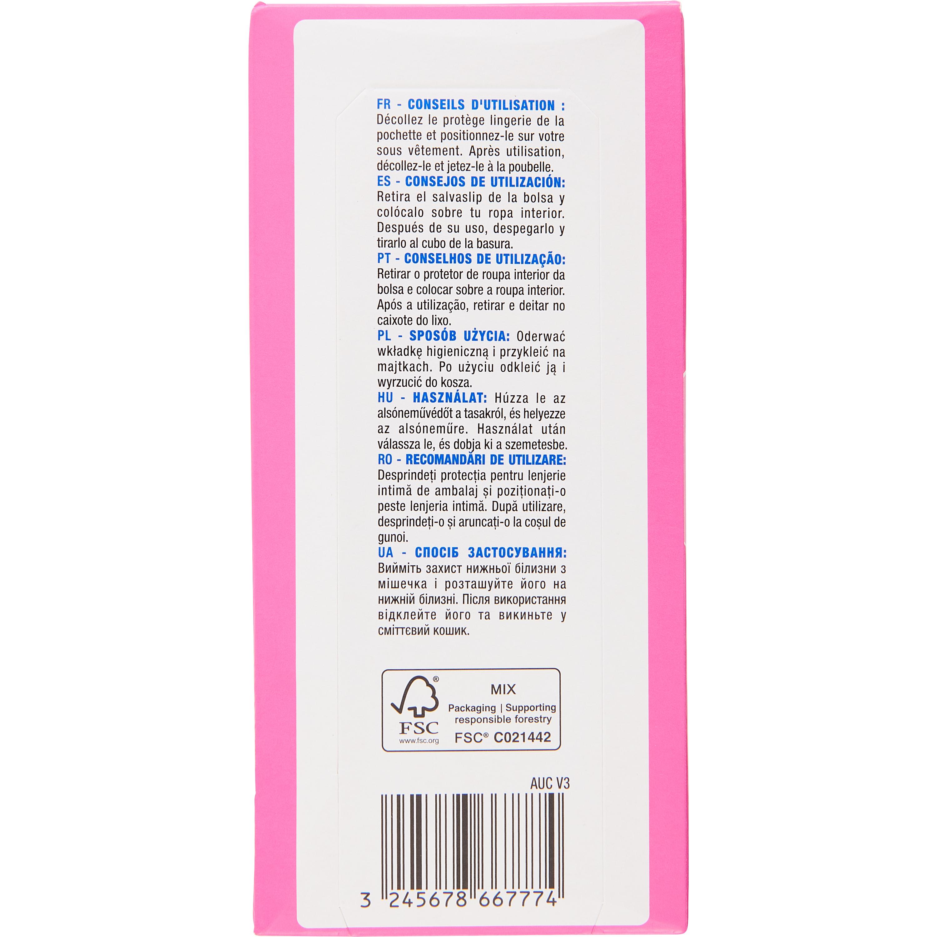 Voir la diapositive 4 : AUCHAN Protège-lingerie confort ultra mince 30 pièces