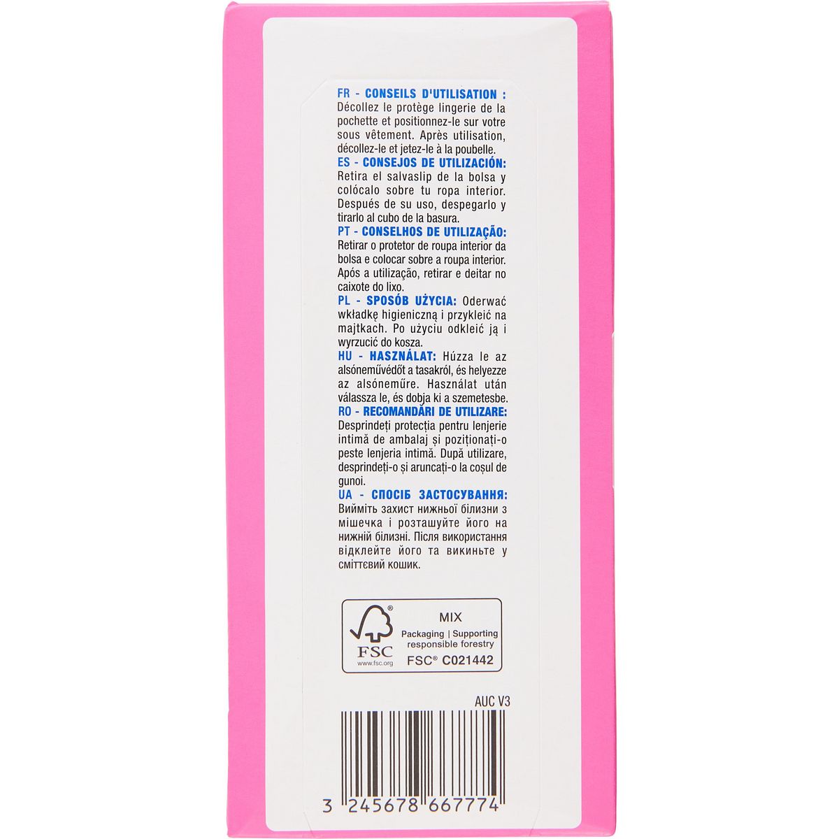 AUCHAN Protège-lingerie confort ultra mince 30 pièces