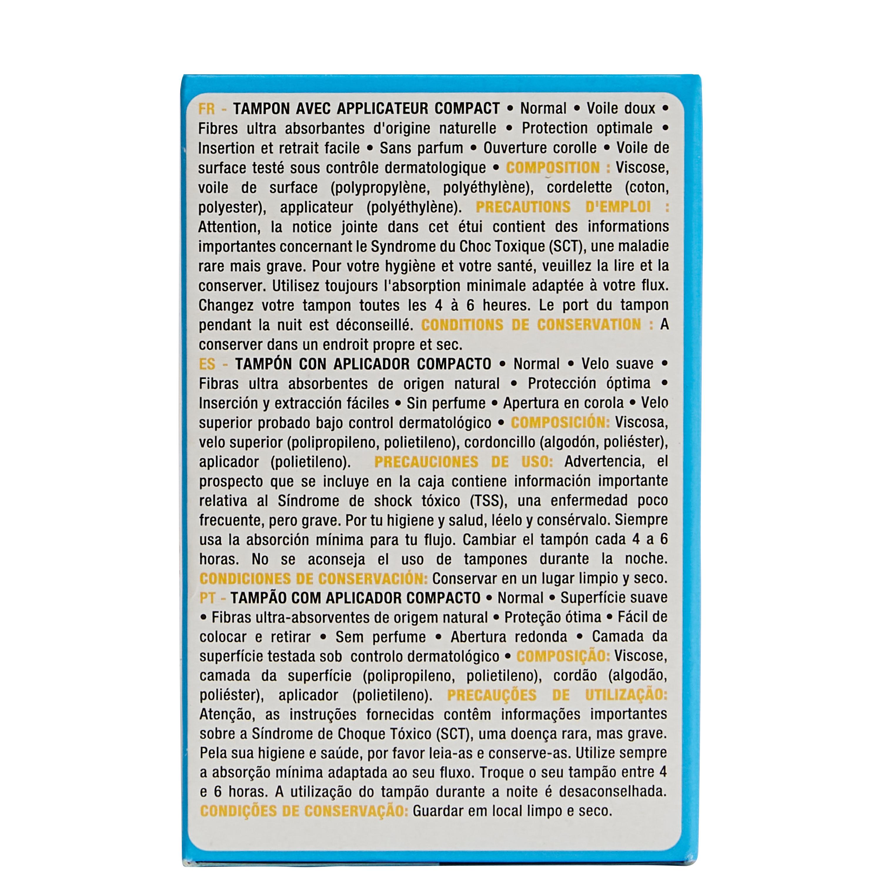 Voir la diapositive 4 : AUCHAN Tampons avec applicateur compact normal 16 tampons