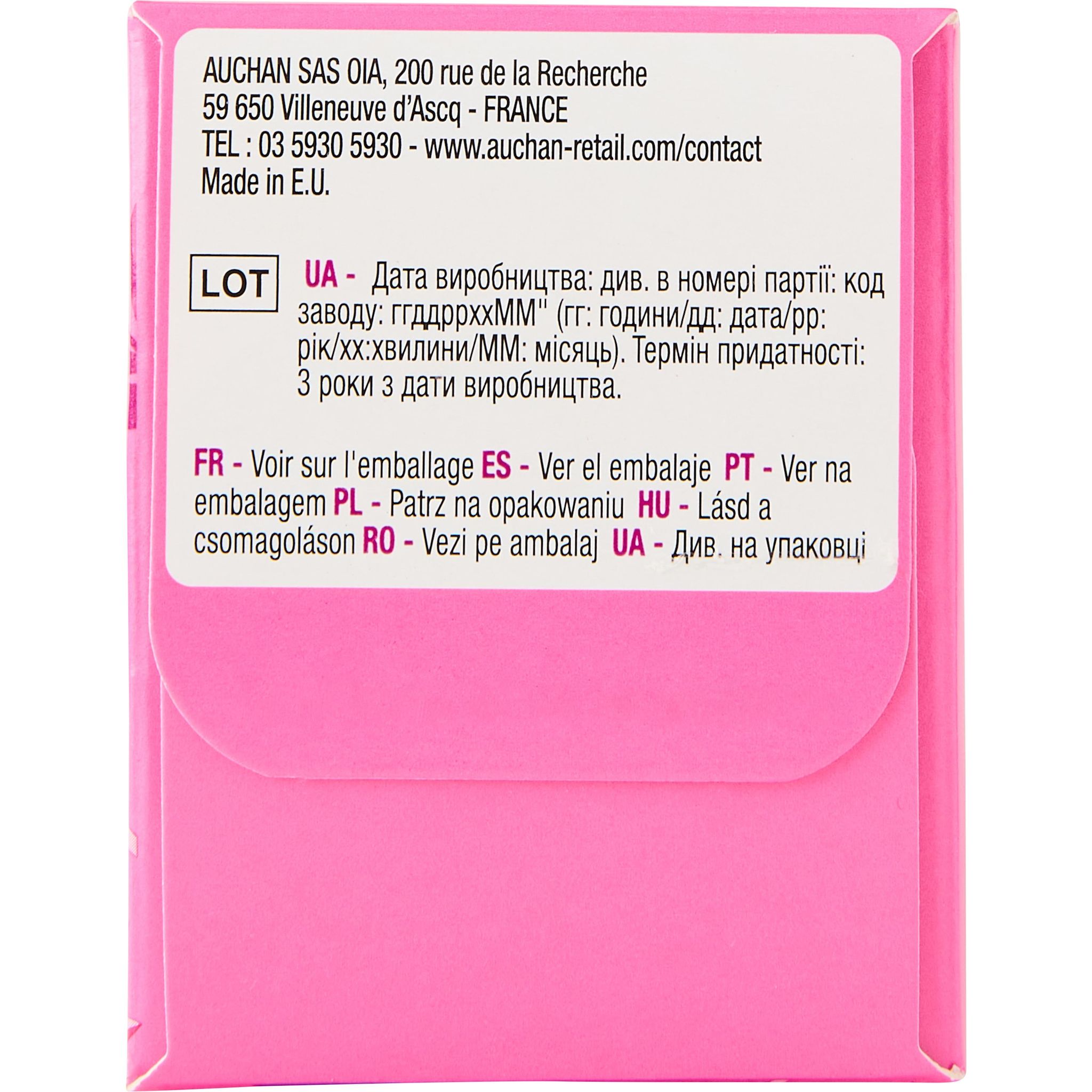 Voir la diapositive 5 : AUCHAN Protège lingerie light multiformes fresh x30