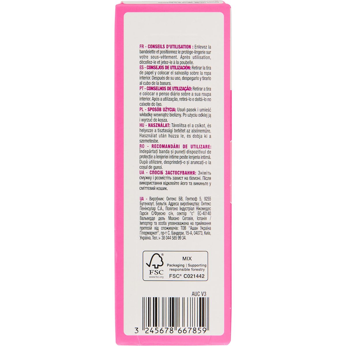 AUCHAN Protège lingerie light multiformes fresh x30