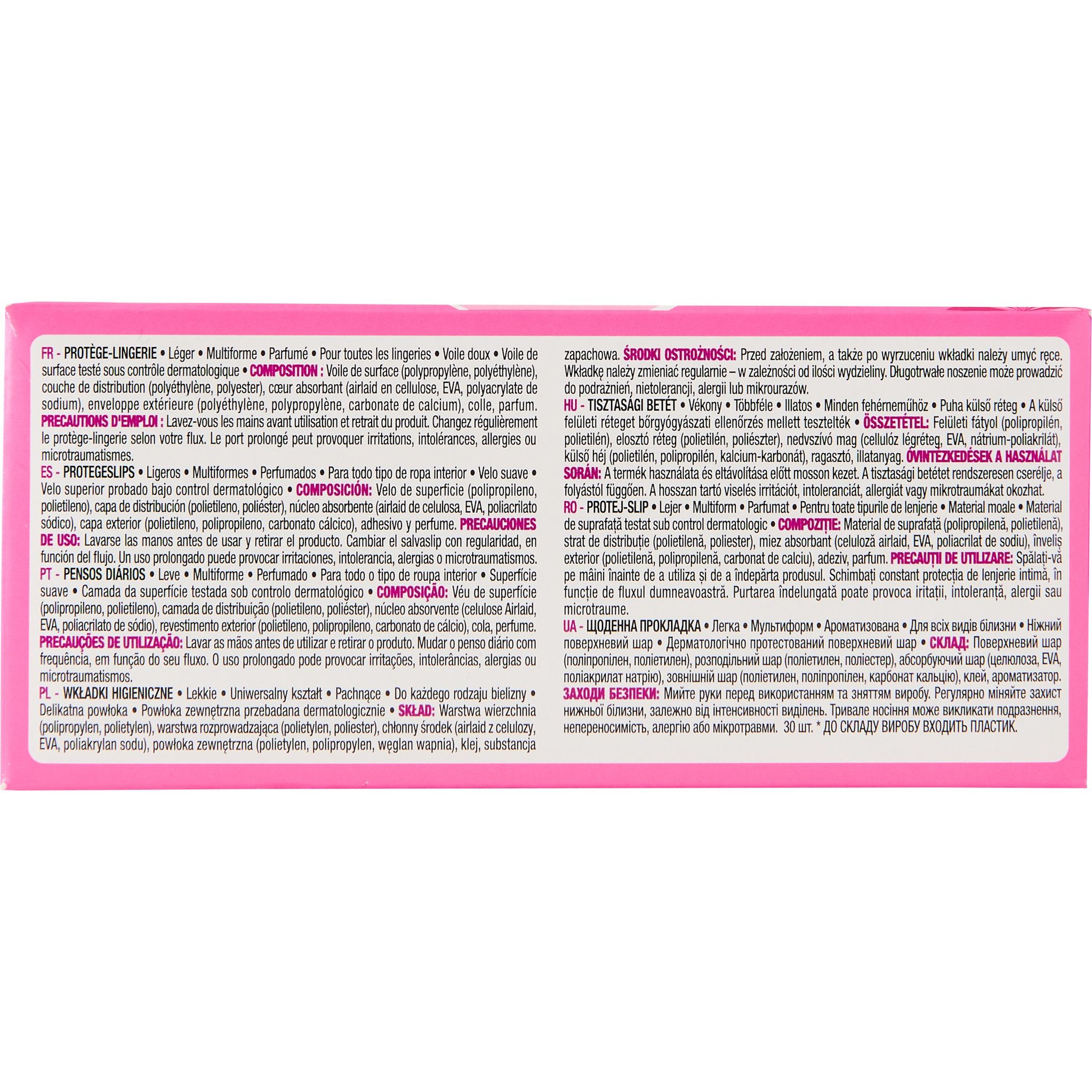 Voir la diapositive 7 : AUCHAN Protège lingerie light multiformes fresh x30