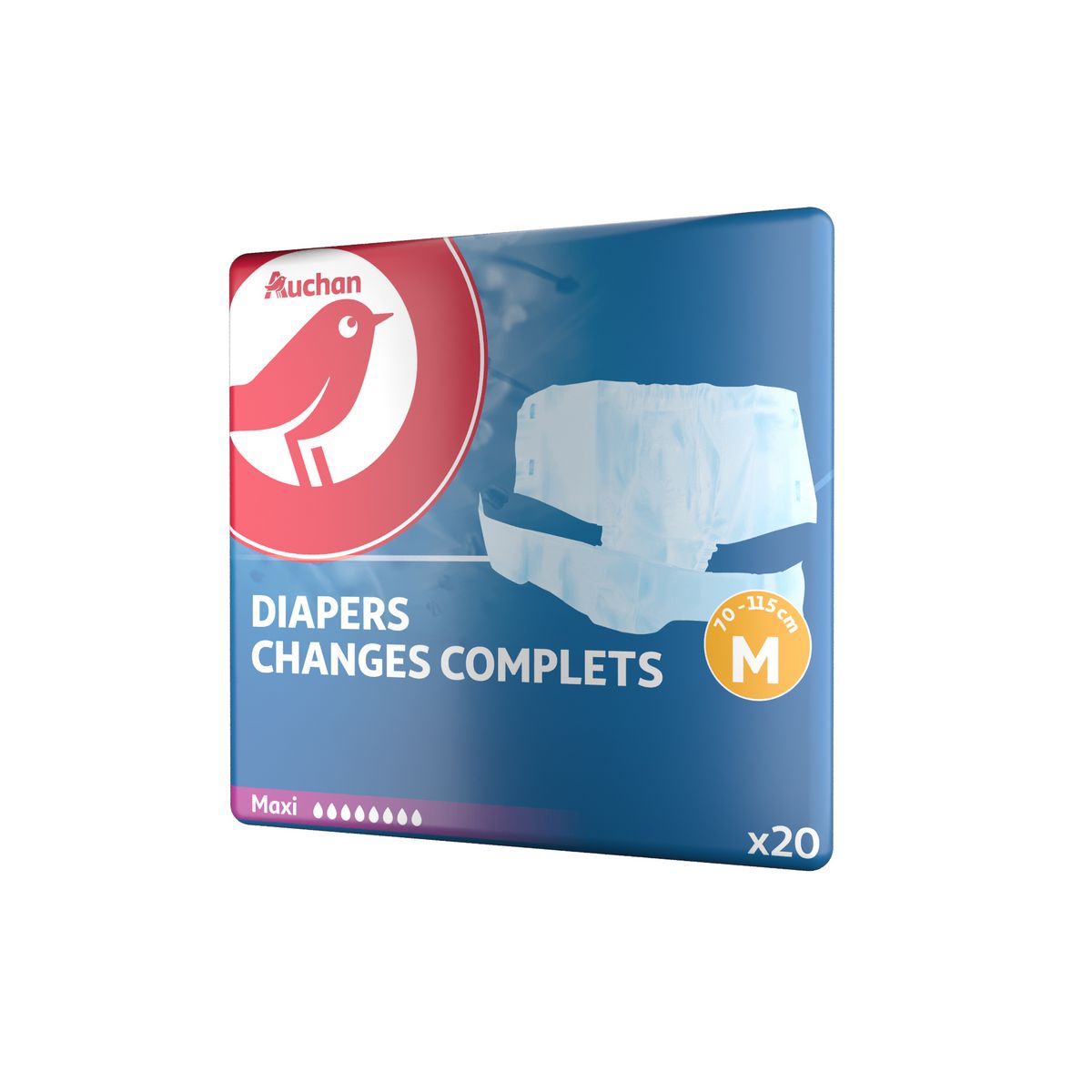 AUCHAN Changes complets maxi taille M 70 - 115 cm 20 changes