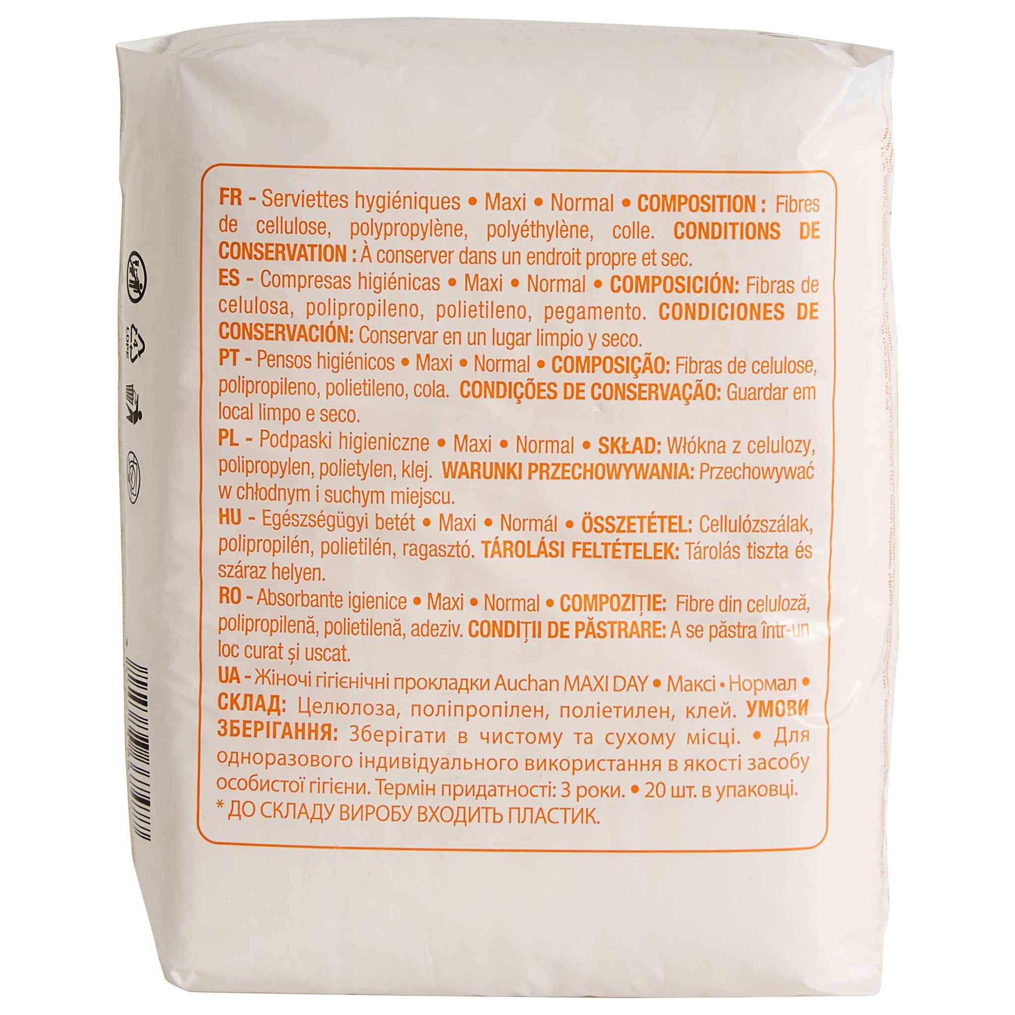 Voir la diapositive 2 : POUCE Serviettes hygiéniques sans ailettes maxi 20 serviettes