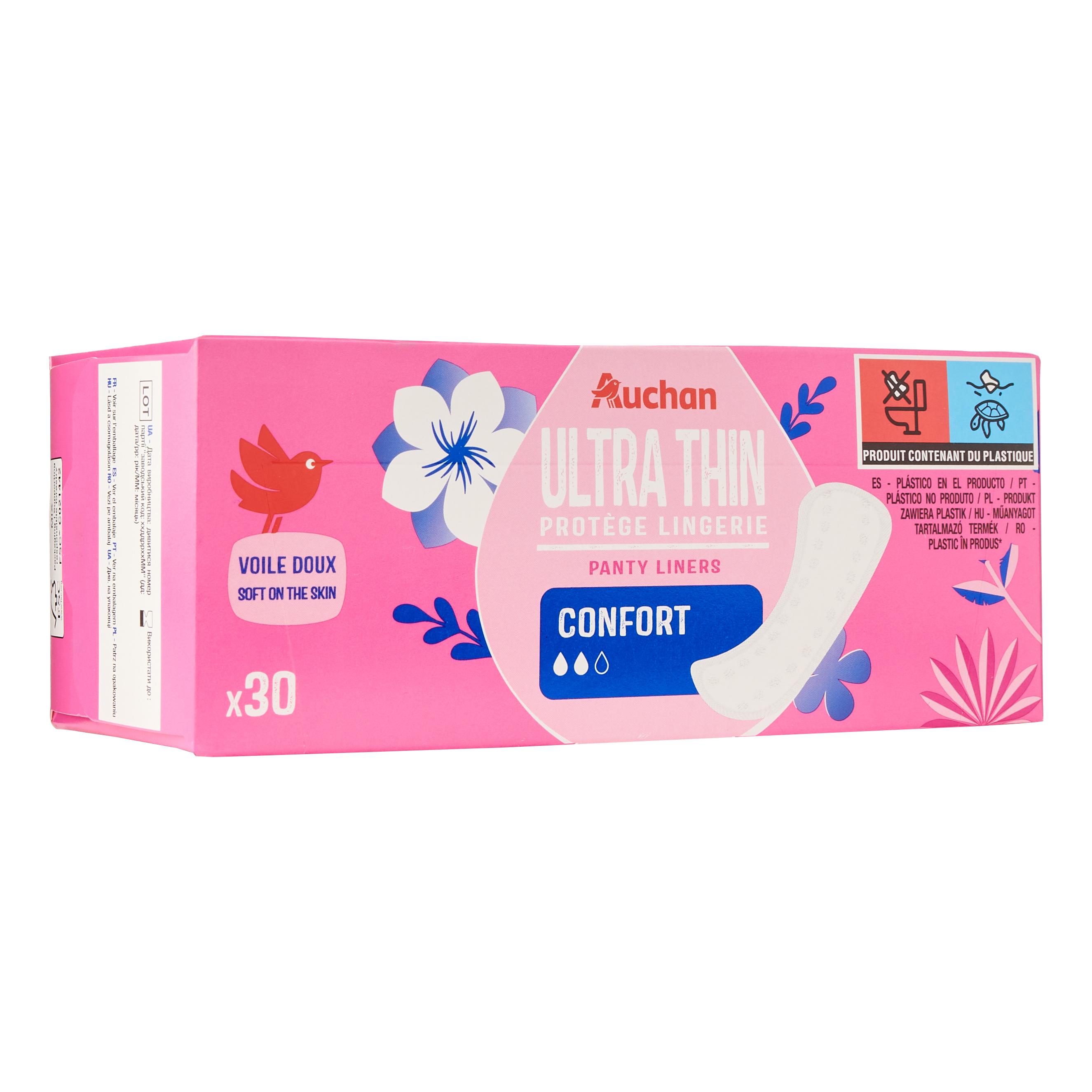 Voir la diapositive 5 : AUCHAN Protège-lingerie ultra mince confort 30 pièces