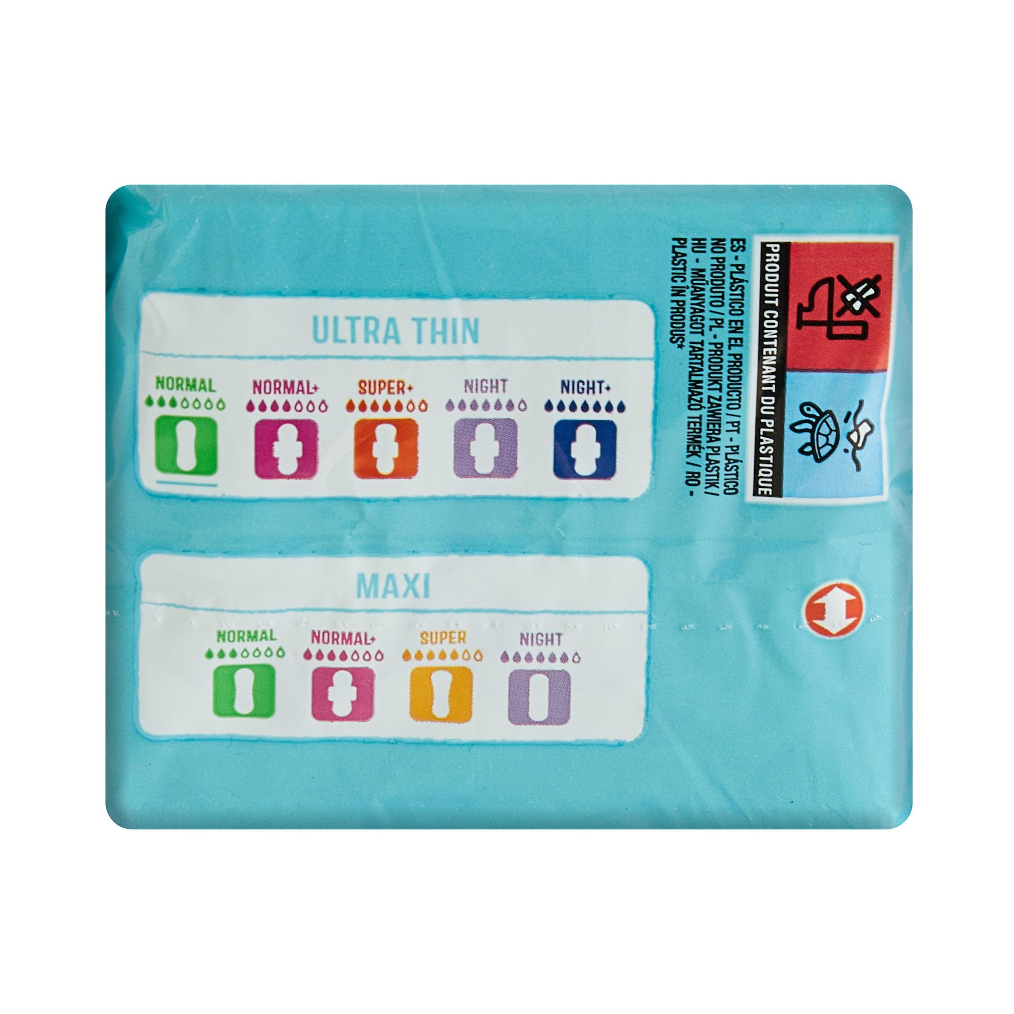 Voir la diapositive 5 : AUCHAN Serviettes hygiéniques sans ailettes regular 16 serviettes