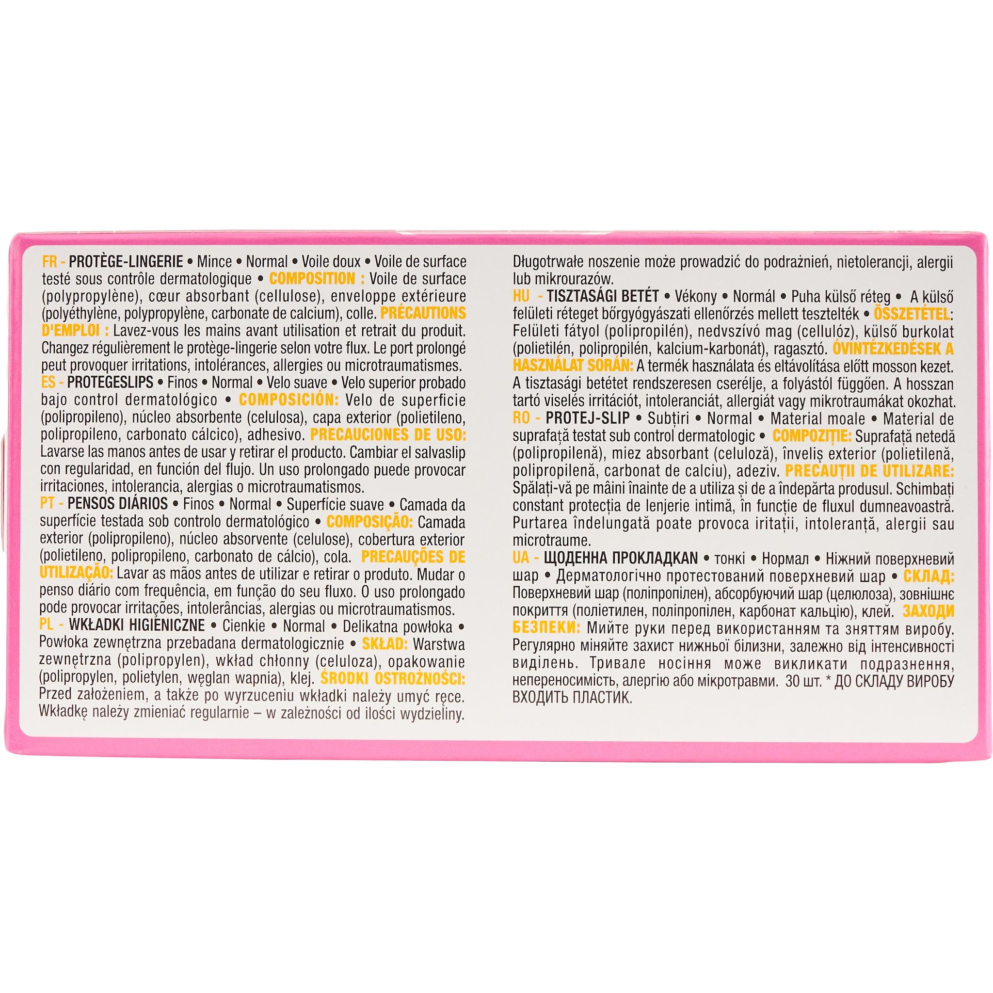 Voir la diapositive 3 : AUCHAN Protège-lingerie minces regular 30 protège-lingerie