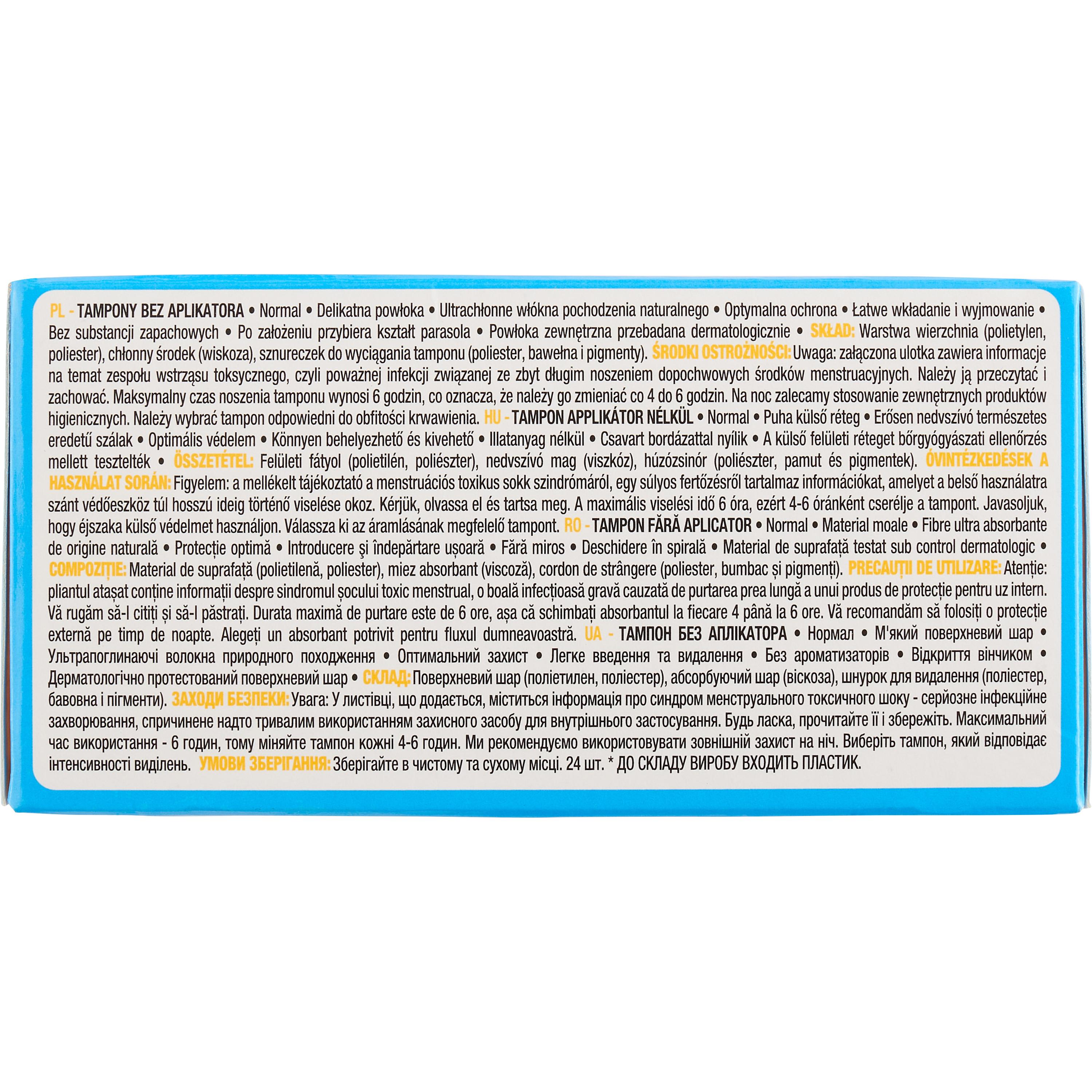 Voir la diapositive 2 : AUCHAN Tampons sans applicateur regular 24 tampons