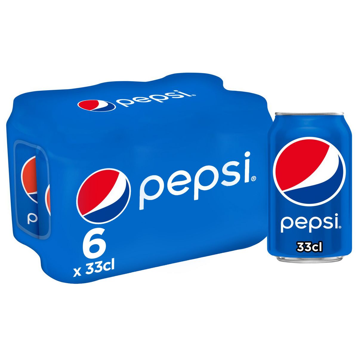 PEPSI Boisson gazeuse aux extraits végétaux goût regular boîtes 6x33cl