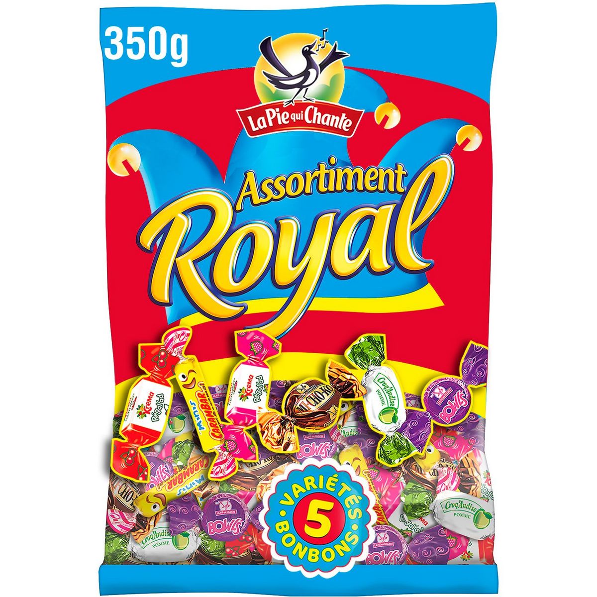 LA PIE QUI CHANTE Assortiment de 5 variétés de bonbons 350g
