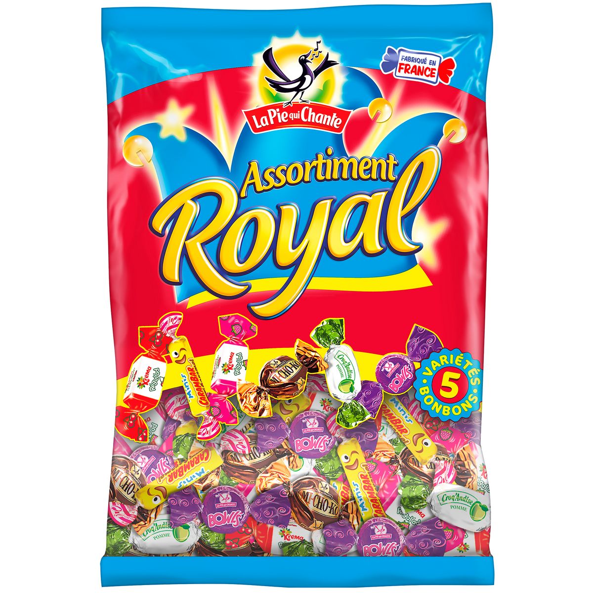 LA PIE QUI CHANTE Assortiment de 5 variétés de bonbons 350g