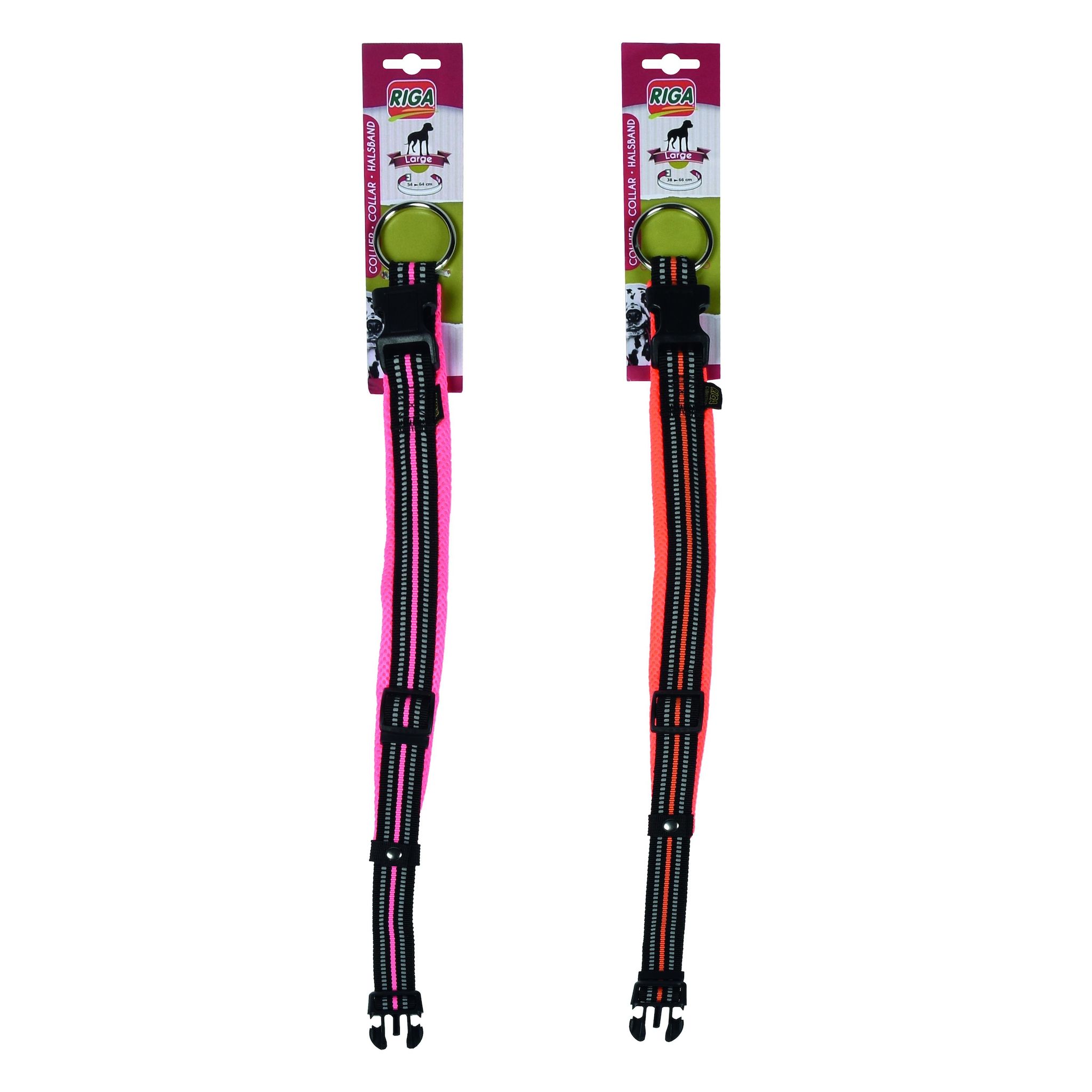 RIGA Collier réfléchissant 25mm 50-66cm coloris aléatoire 1 pièce