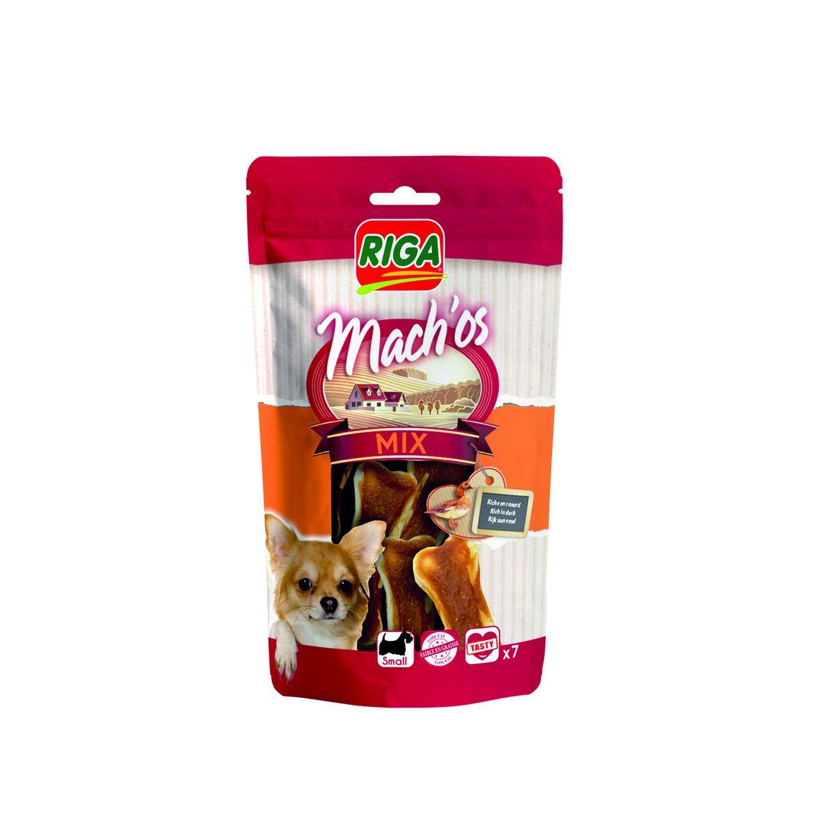 RIGA Mach'os mix Os canard pour petits chiens 7 pièces 70g