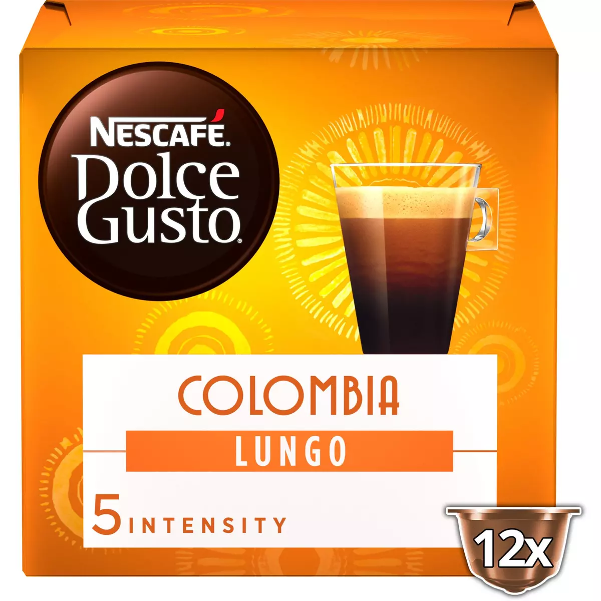 DOLCE GUSTO Capsules de café Lungo bio de Colombie Sierra Nevada intensité 5 compatibles Dolce Gusto 12 capsules 84g
