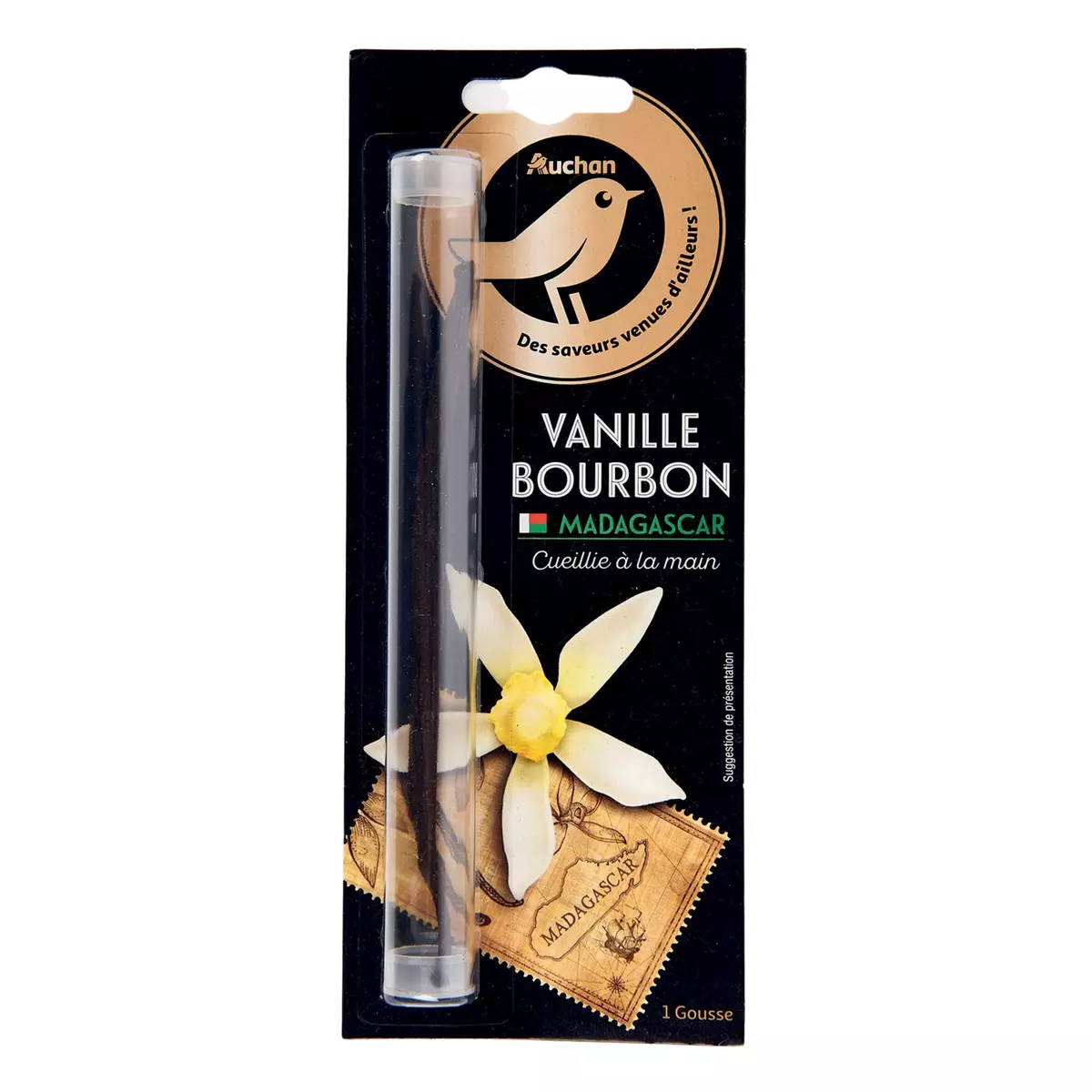 AUCHAN GOURMET Gousse de vanille bourbon de Madagascar cueillie à