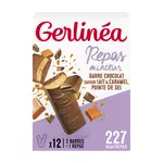 GERLINEA Repas minceur chocolat au lait saveur lait et caramel salé 12 barres 372g