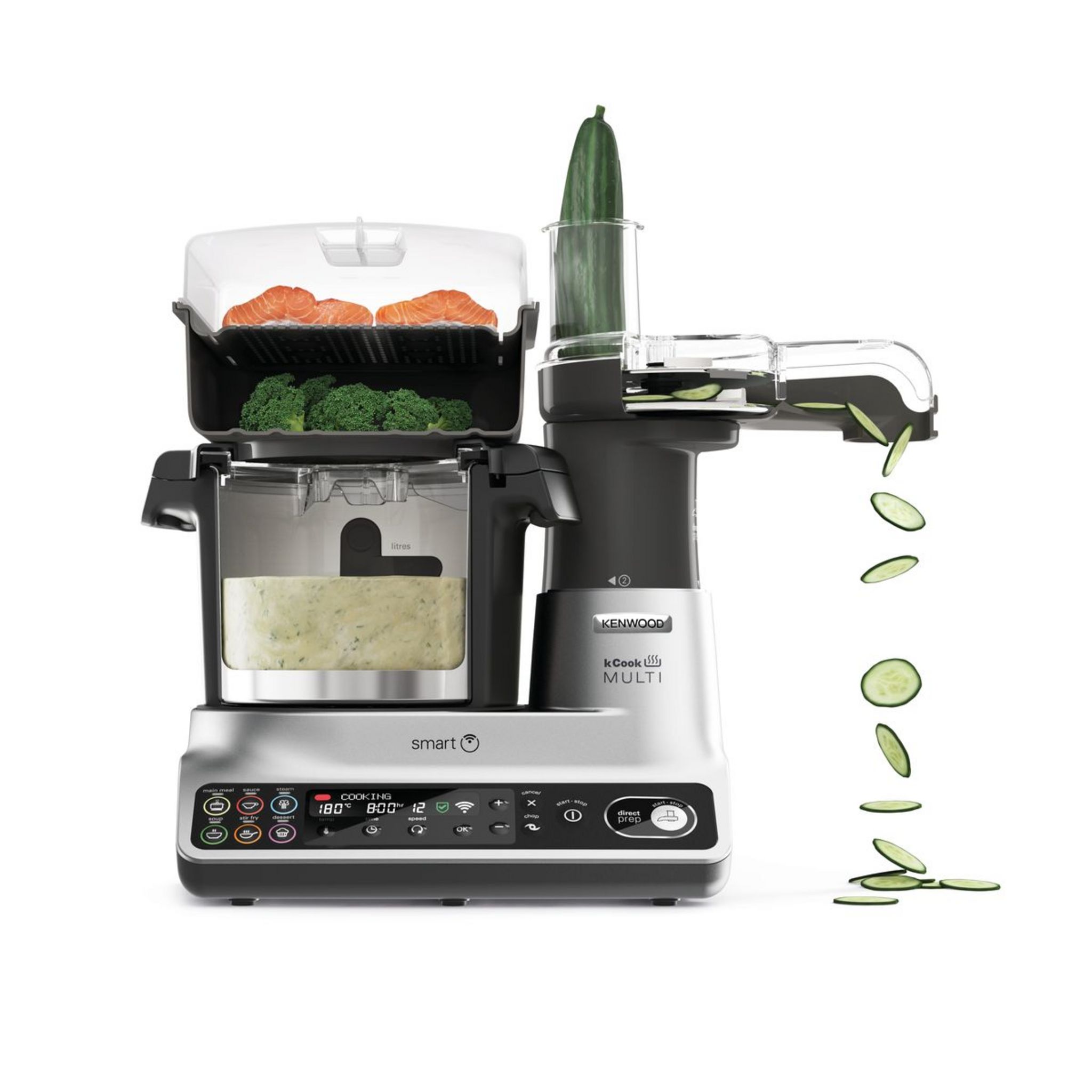 Voir la diapositive 6 : KENWOOD Robot multifonction connecté avec hachoir CCL455SI - Gris et noir