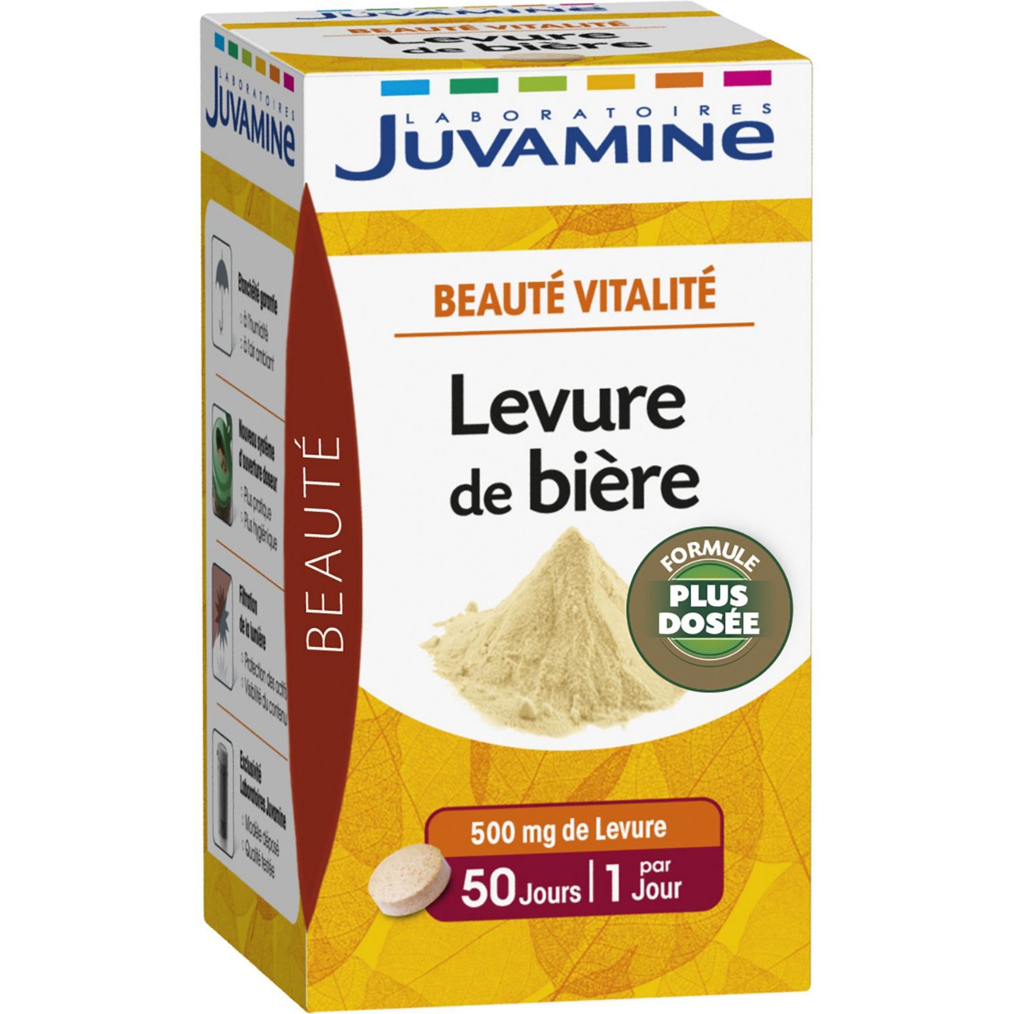 Voir la diapositive 2 : JUVAMINE Levure de bière peau et cheveux 50 comprimés