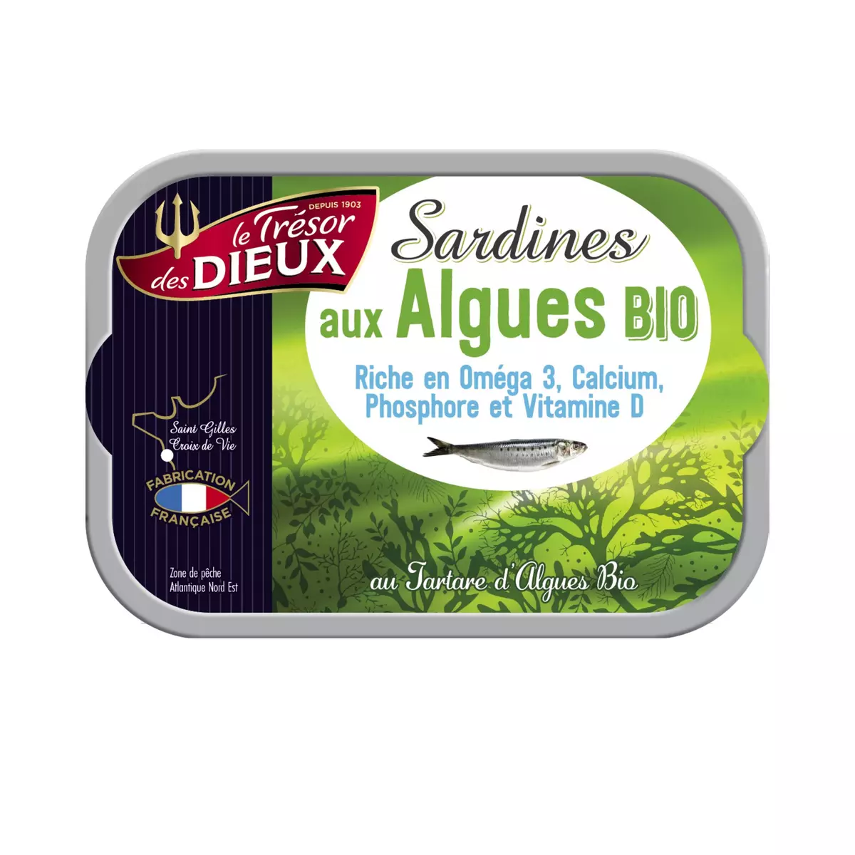 LE TRESOR DES DIEUX Sardines au tartare d'algues bio fabrication française 115g