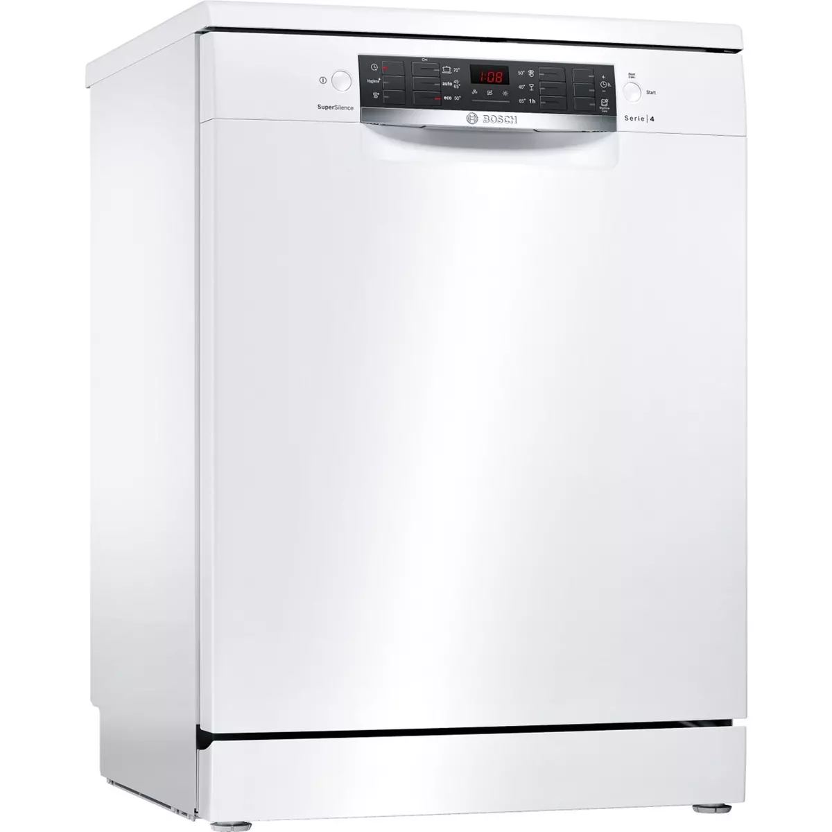 BOSCH Lave-vaisselle SuperSilence pose libre SMS46AW03E, 12 couverts, 60 cm, 44 dB, 6 programmes dont Silence 42 dB