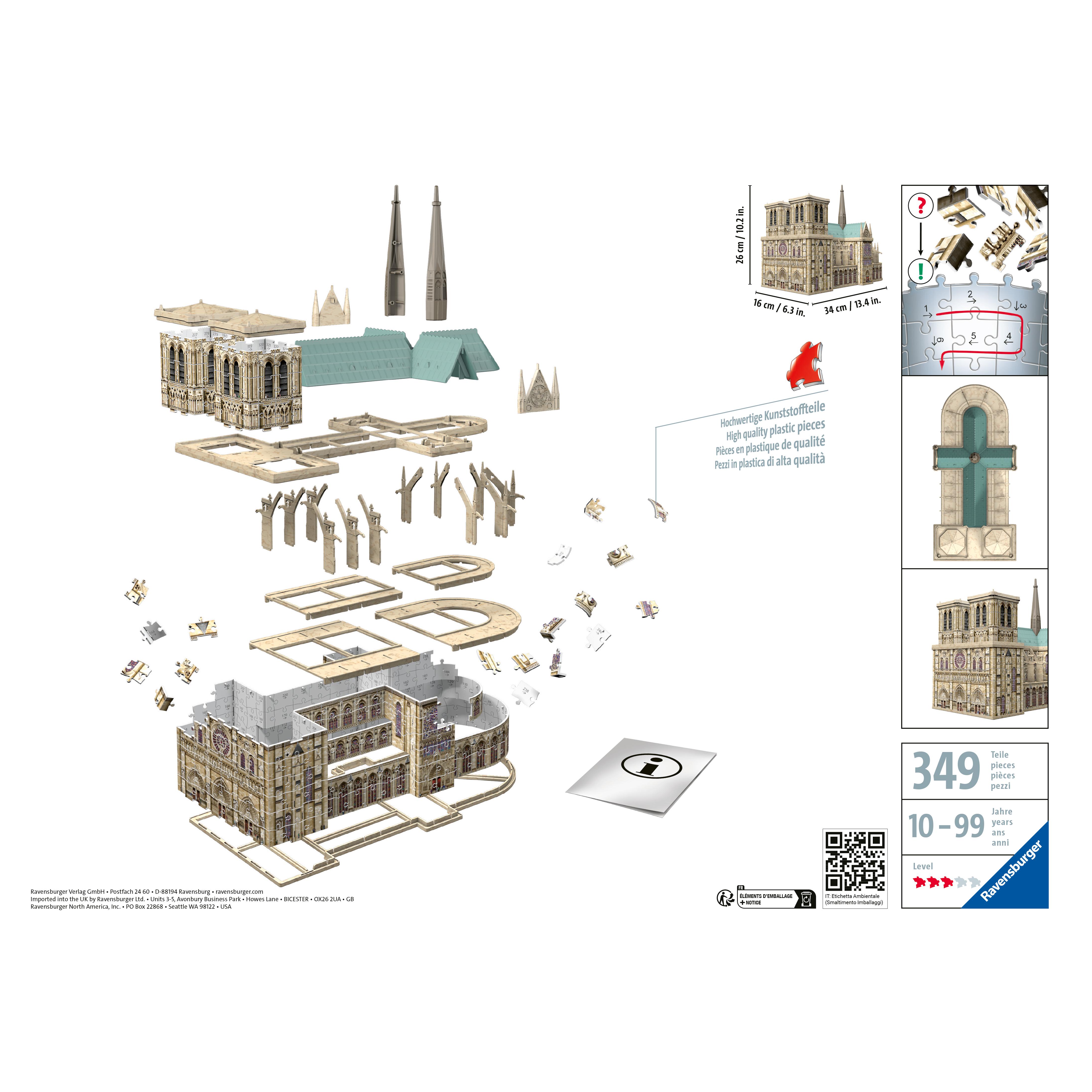 Voir la diapositive 2 : RAVENSBURGER Puzzle 3D 324 pièces Notre Dame de Paris