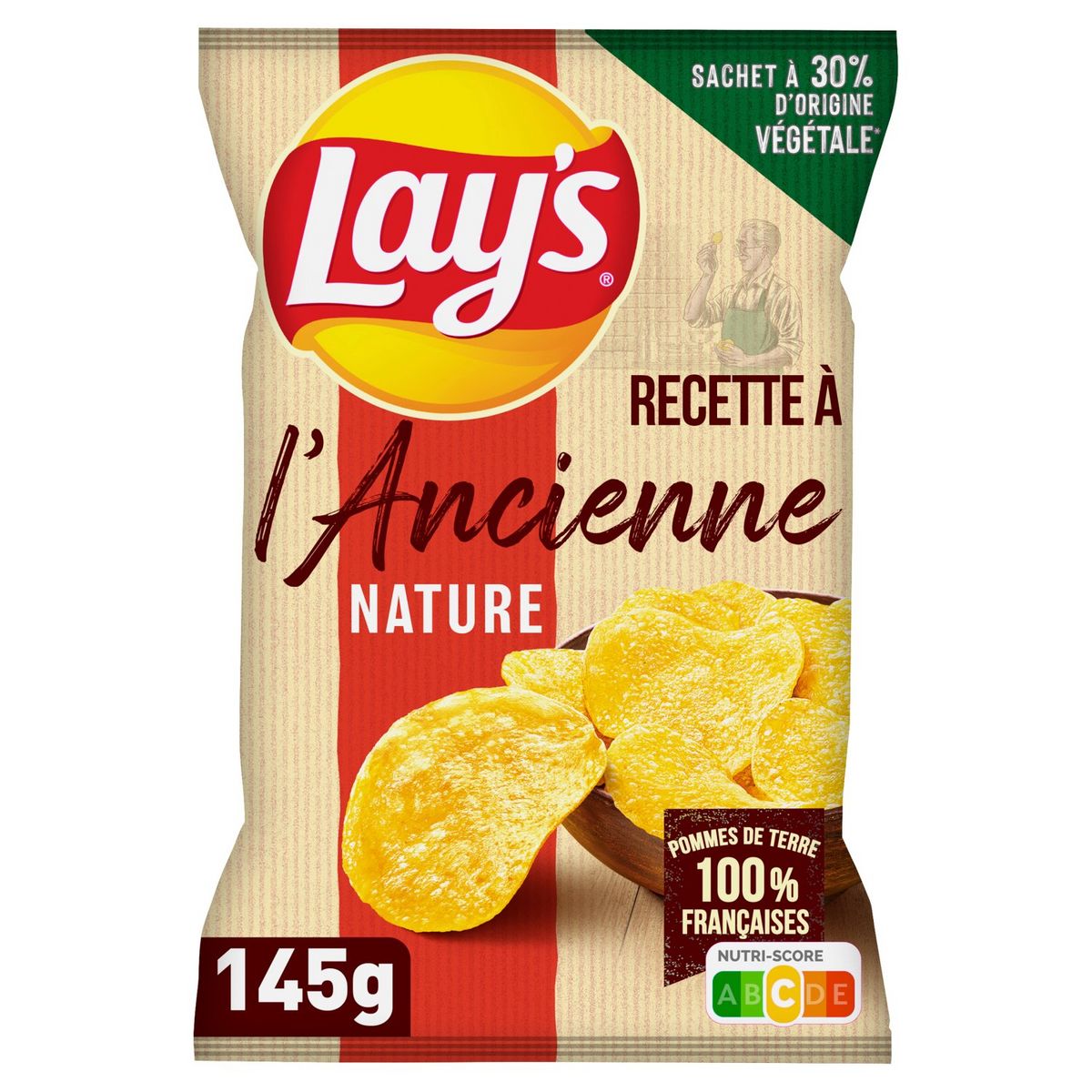 LAY'S Chips recette à l'ancienne nature 145g