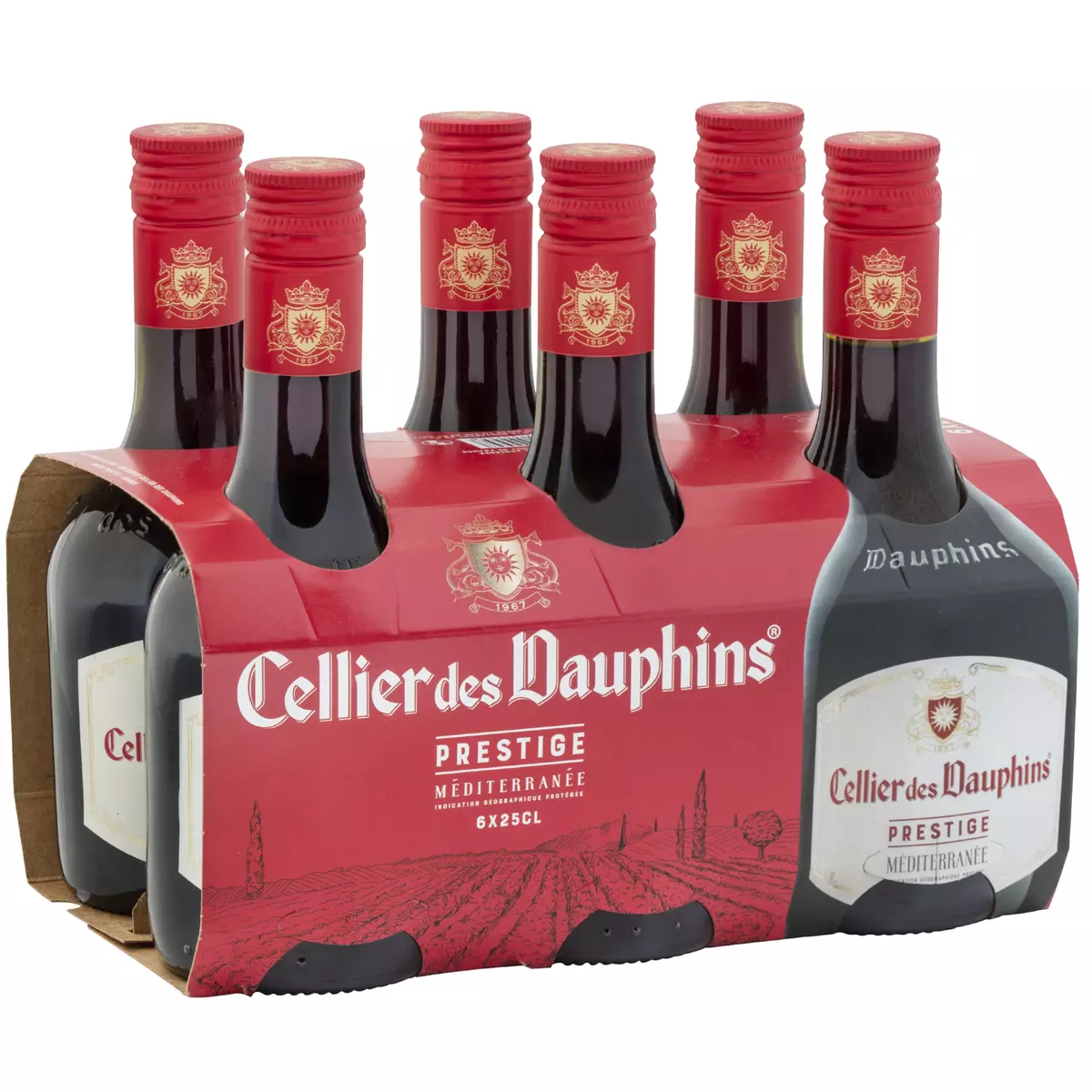 CELLIER DES DAUPHINS Vin rouge IGP Méditerranée lot de 6 mini