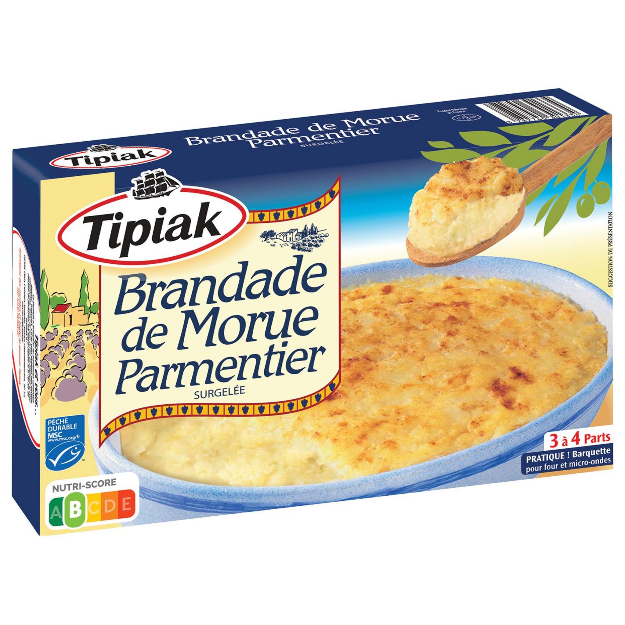 Voir la diapositive 2 : TIPIAK Brandade de morue parmentier MSC 4 portions 1,05kg