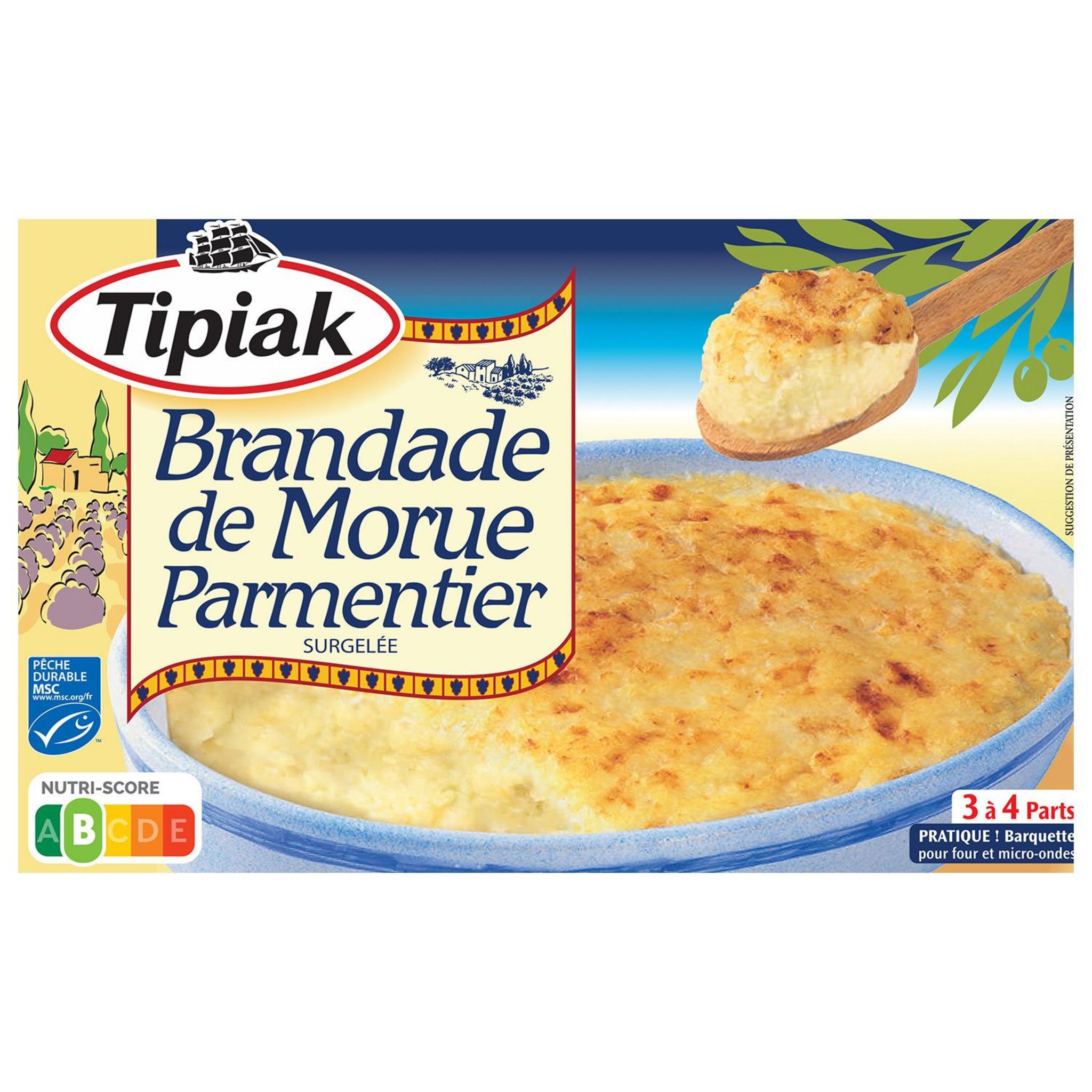 Voir la diapositive 4 : TIPIAK Brandade de morue parmentier MSC 4 portions 1,05kg