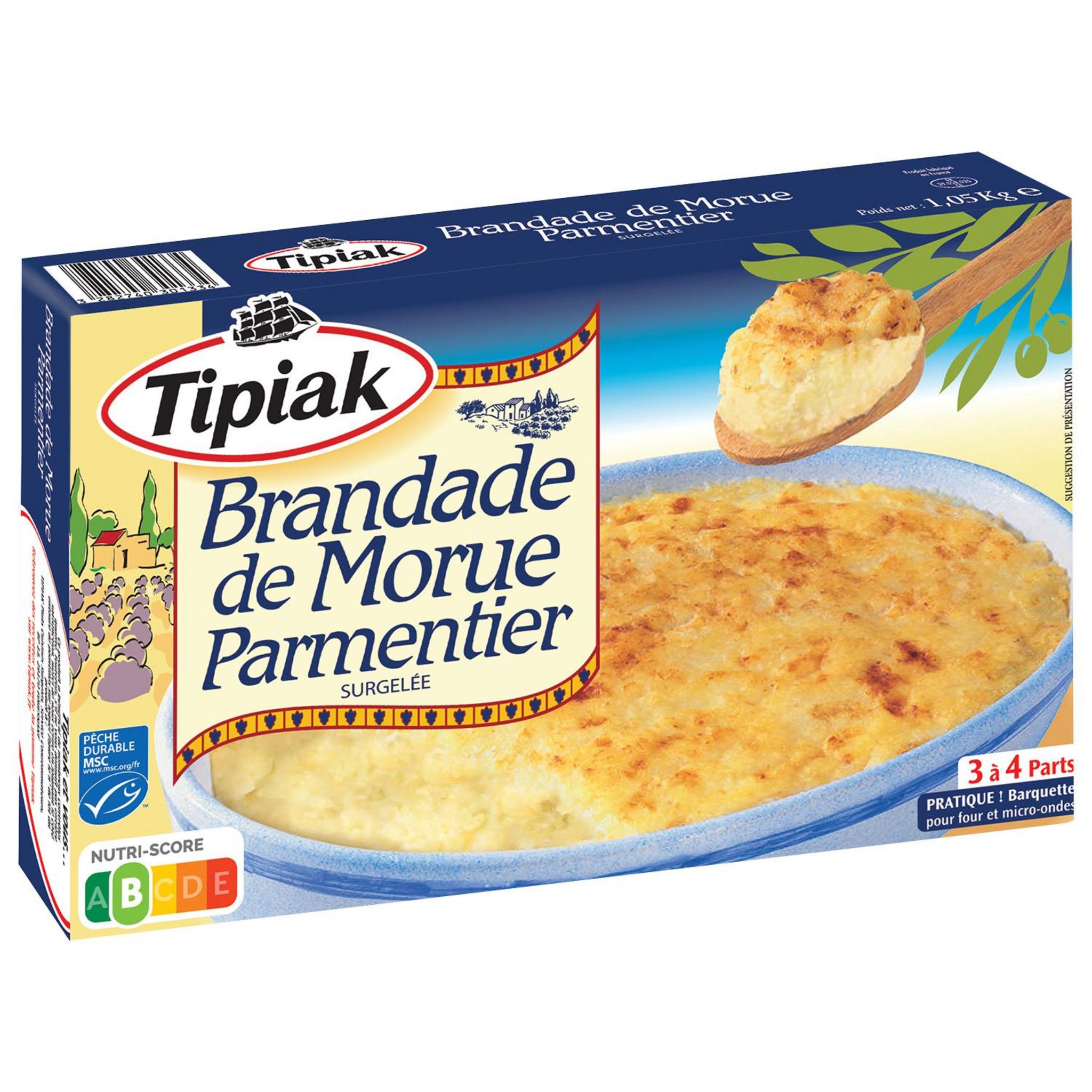 Voir la diapositive 10 : TIPIAK Brandade de morue parmentier MSC 4 portions 1,05kg
