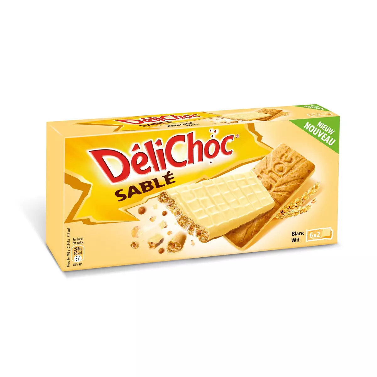 DELICHOC Biscuits sablés au chocolat blanc 150g