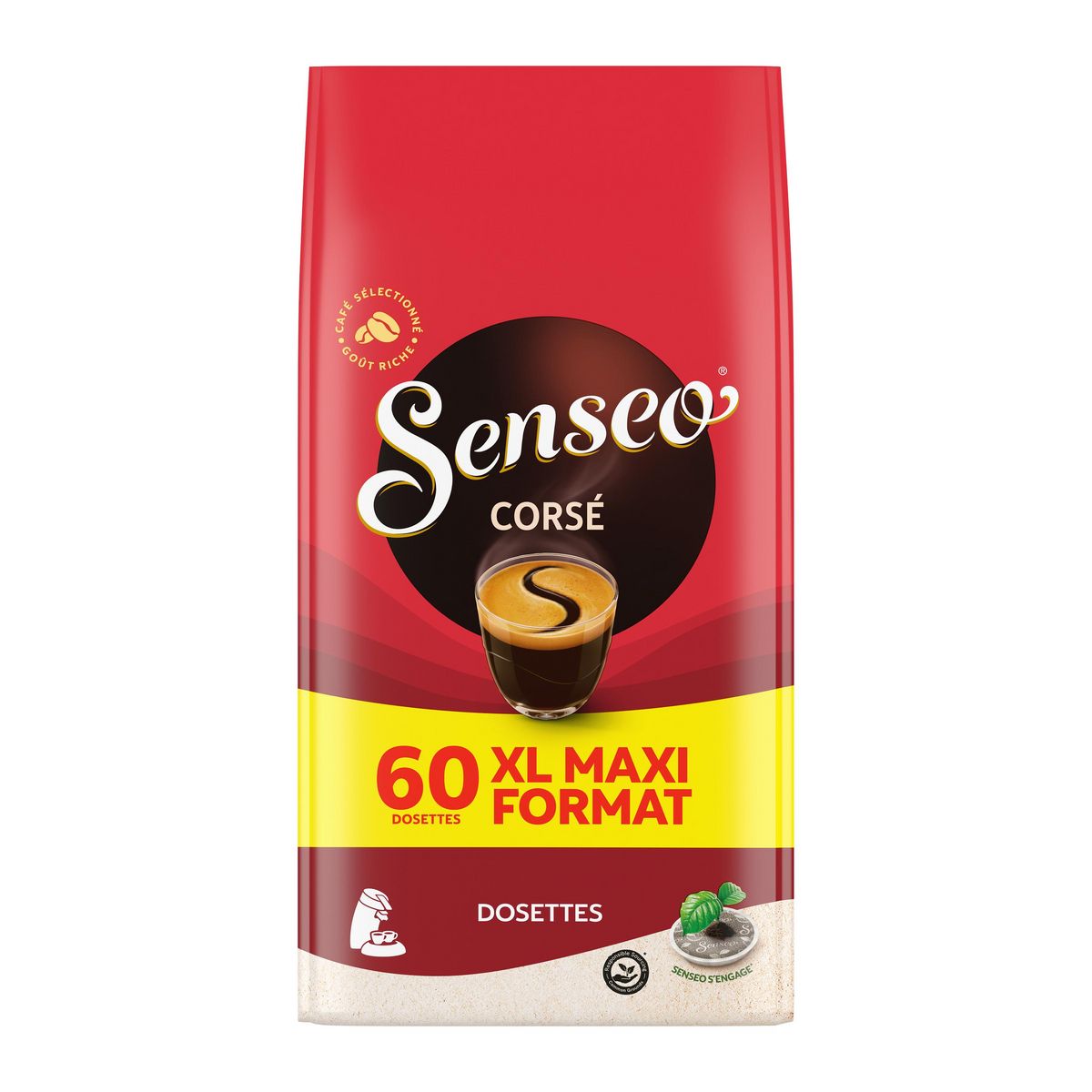 SENSEO Dosettes de café corsé 60 dosettes 416g