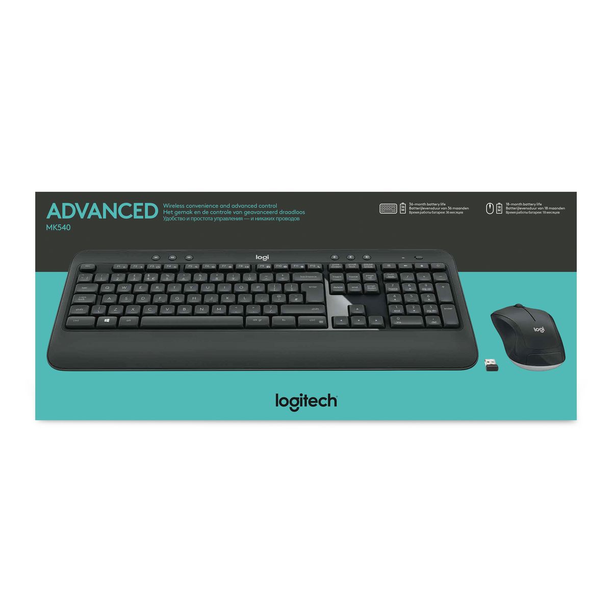 LOGITECH Combo Clavier et Souris MK540 sans Fil AZERTY - Noir