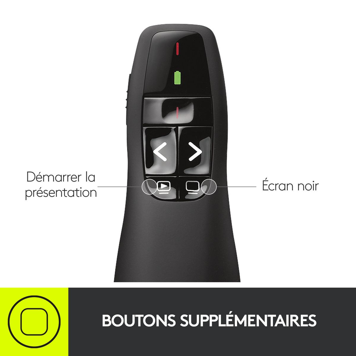 LOGITECH POINTEUR R400 sans Fil - Portée de 15 Mètres - 6 Boutons