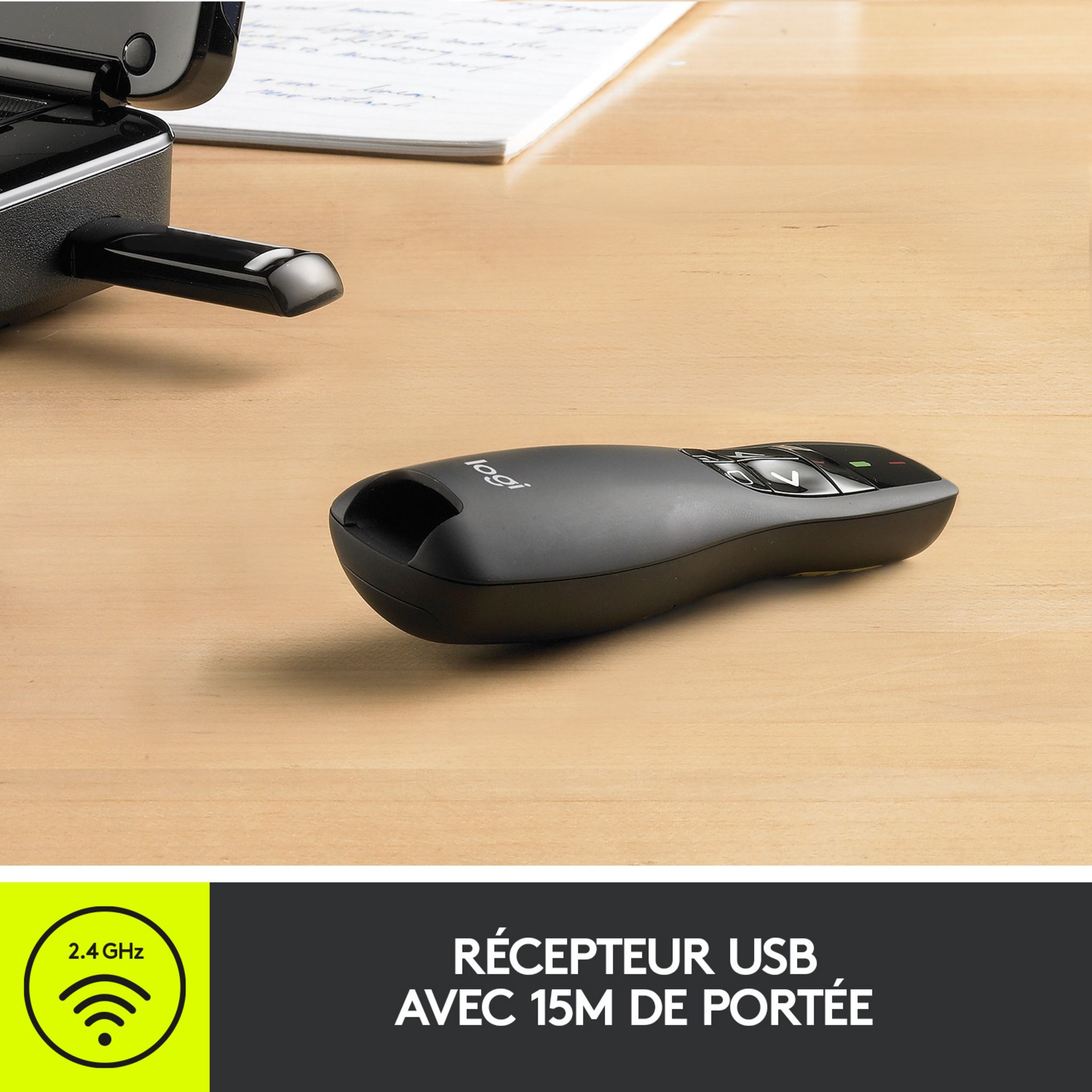 Voir la diapositive 6 : LOGITECH POINTEUR R400 sans Fil - Portée de 15 Mètres - 6 Boutons