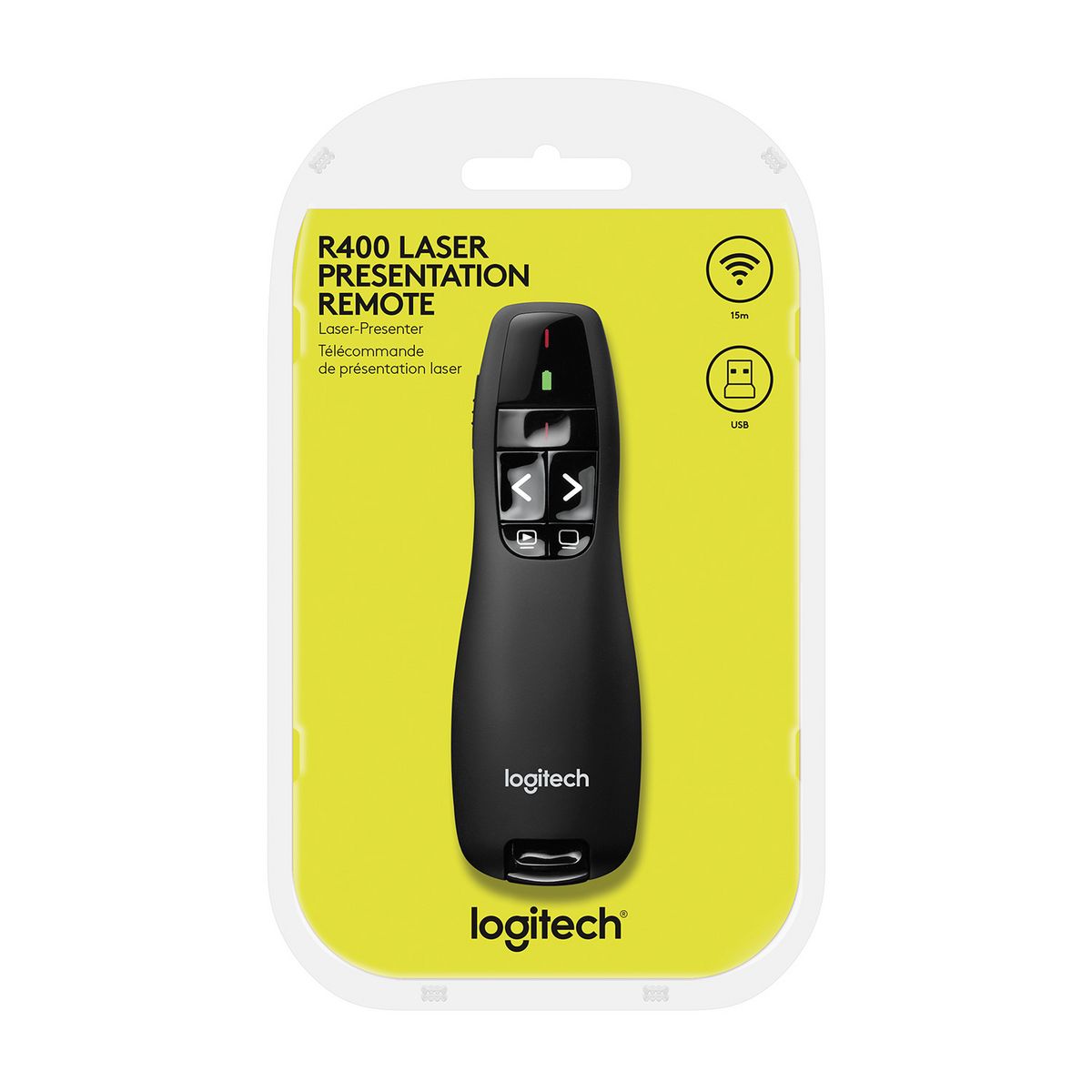 LOGITECH POINTEUR R400 sans Fil - Portée de 15 Mètres - 6 Boutons