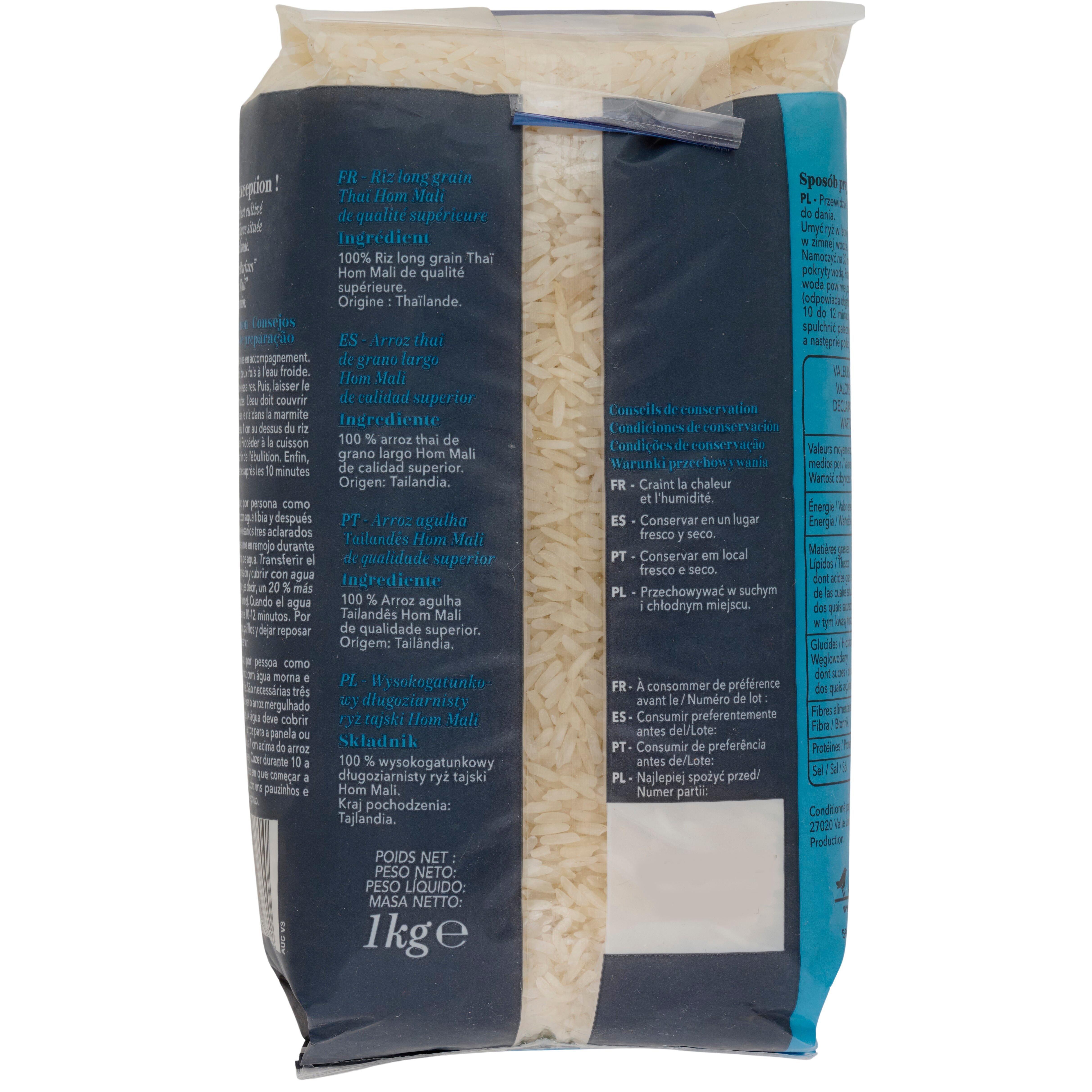 Voir la diapositive 3 : AUCHAN COLLECTION Riz parfumé thaï prêt en 10min 1kg
