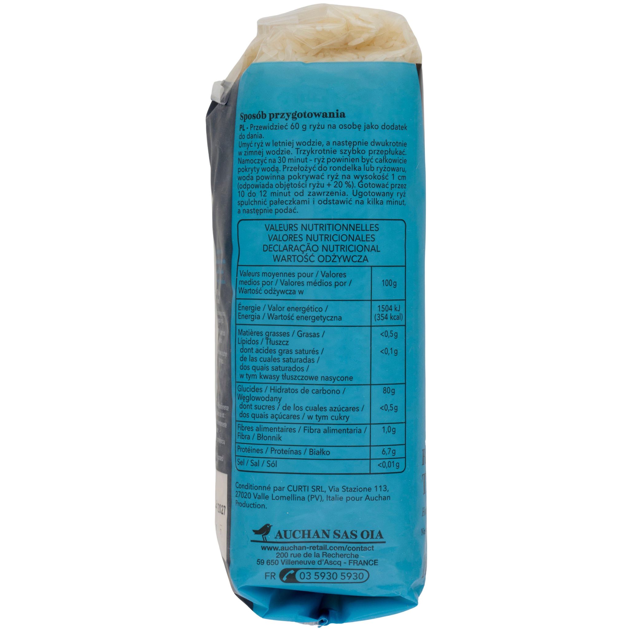 Voir la diapositive 3 : AUCHAN COLLECTION Riz parfumé thaï prêt en 10min 1kg