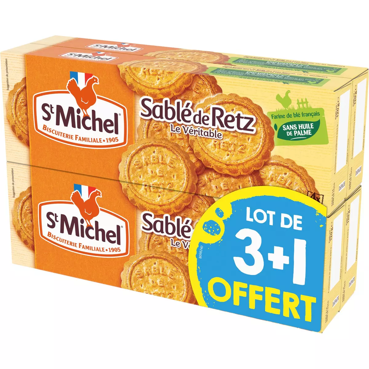 ST MICHEL Sablé de Retz Le Véritable  3 paquets +1 offert 480g