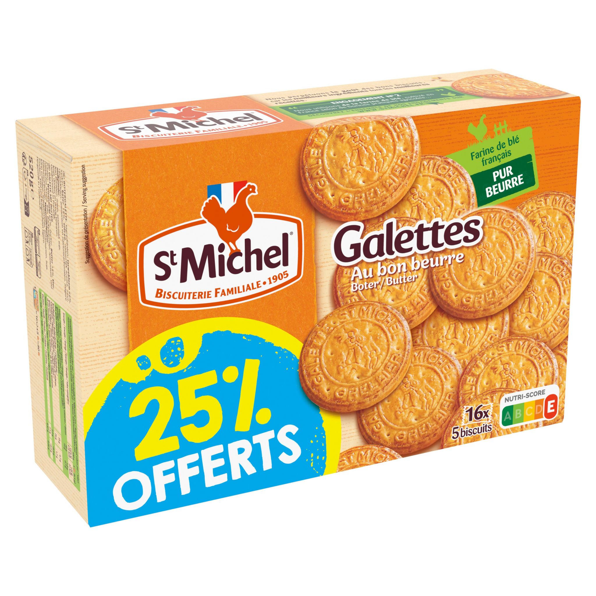 ST MICHEL Galette au beurre 3+1 offert 520g
