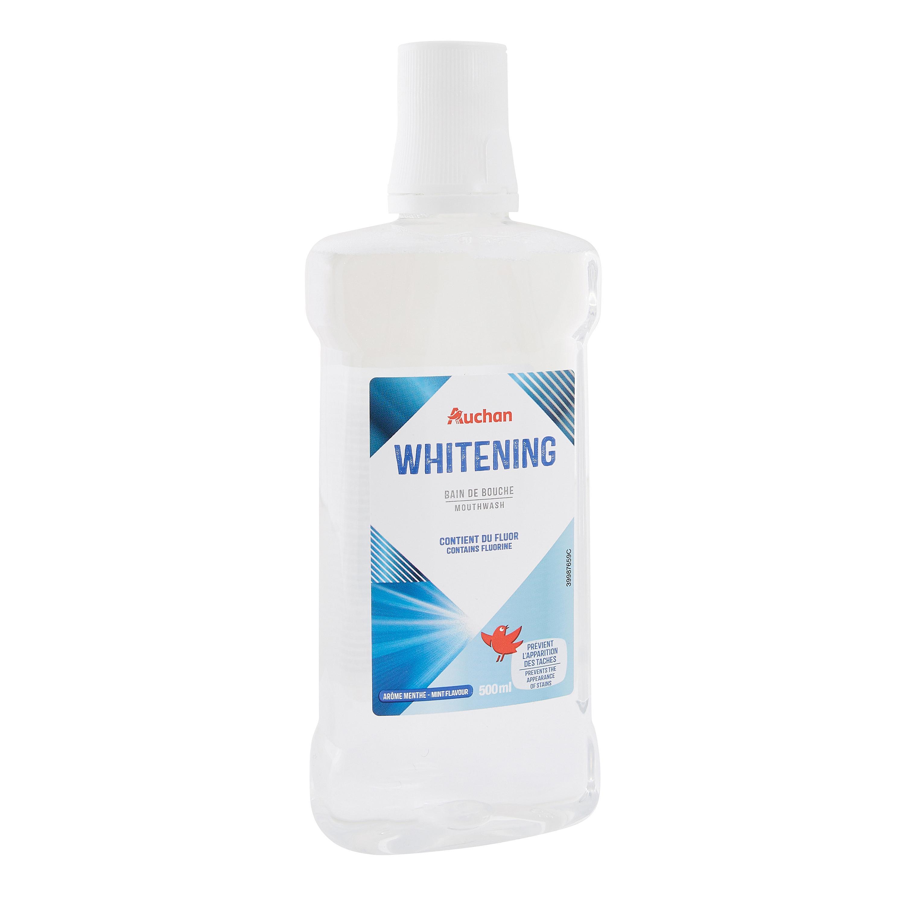 Voir la diapositive 2 : AUCHAN Bain de bouche blanchisseur 500ml