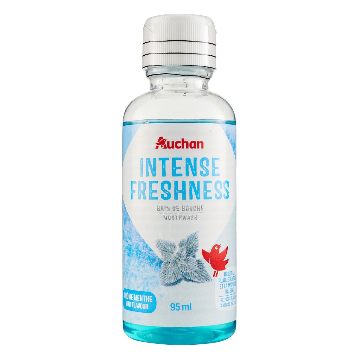 AUCHAN Bain de bouche fraîcheur intense arôme menthe 95ml