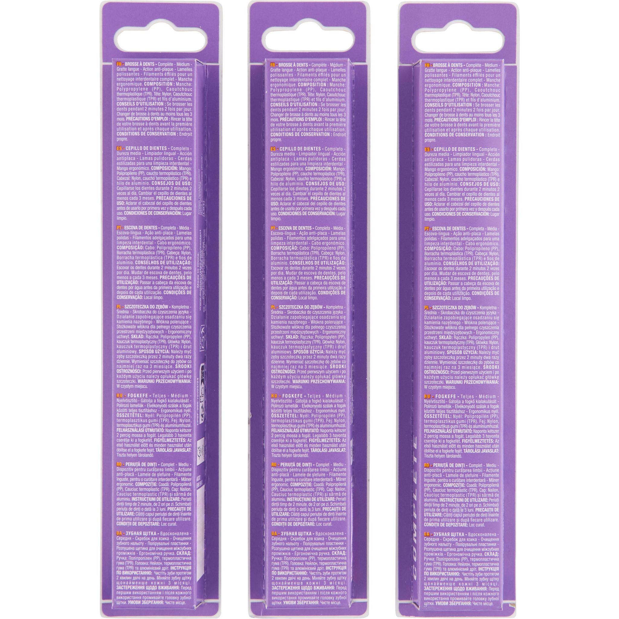 Voir la diapositive 2 : AUCHAN Brosse à dents medium complete 1 brosse