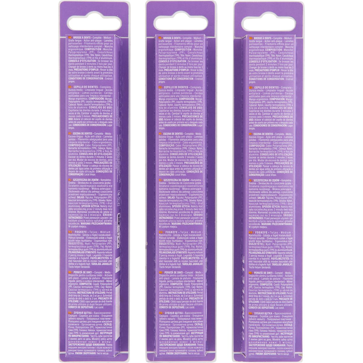 AUCHAN Brosse à dents medium complete 1 brosse