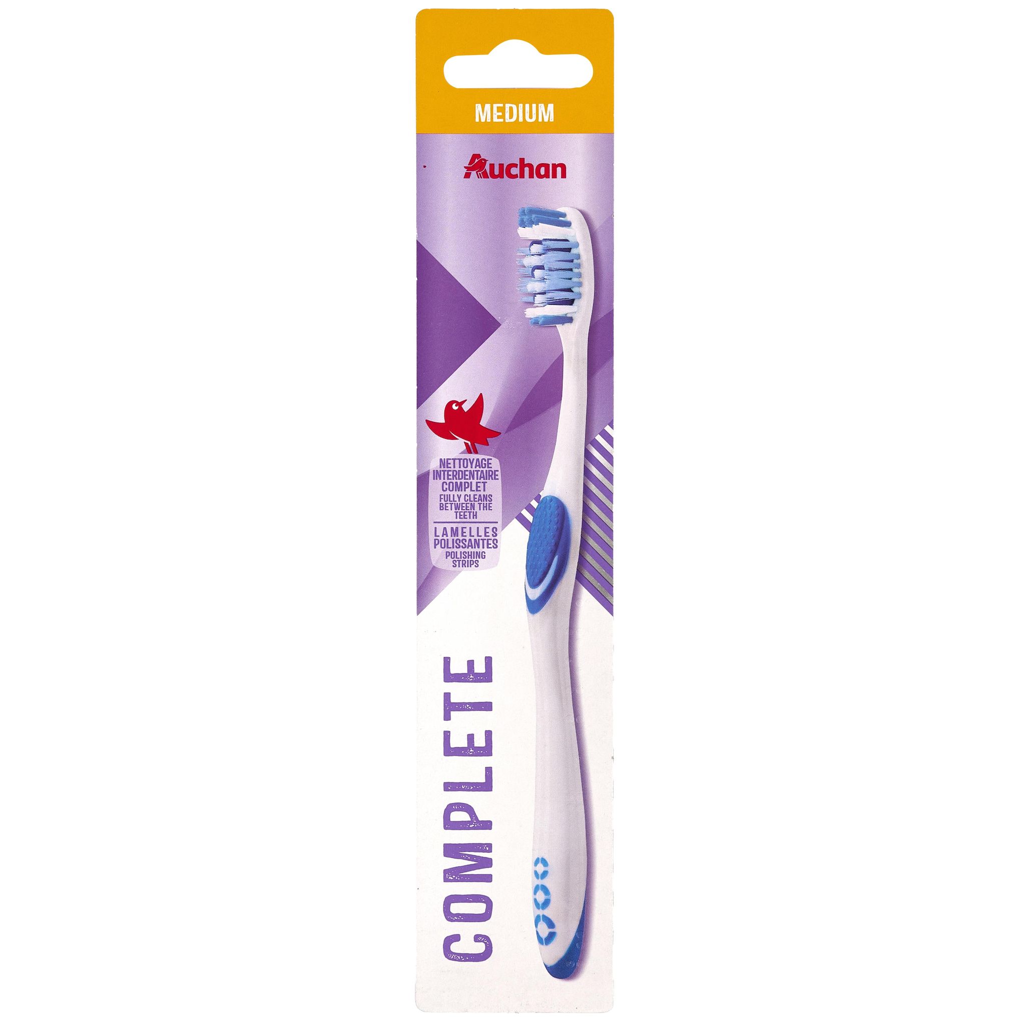 Voir la diapositive 5 : AUCHAN Brosse à dents medium complete 1 brosse