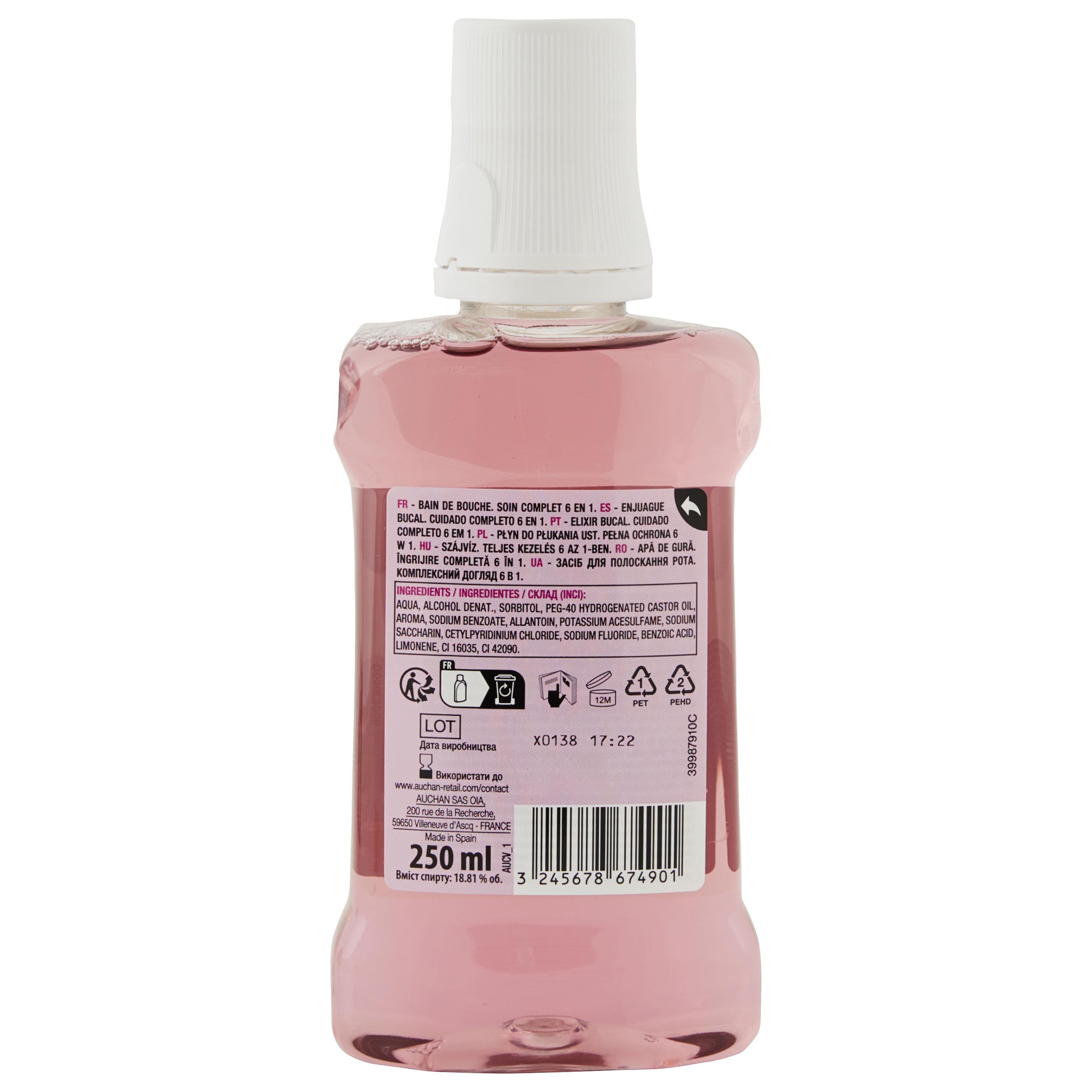 Voir la diapositive 3 : AUCHAN Bain de bouche soin complet 6en1 250ml